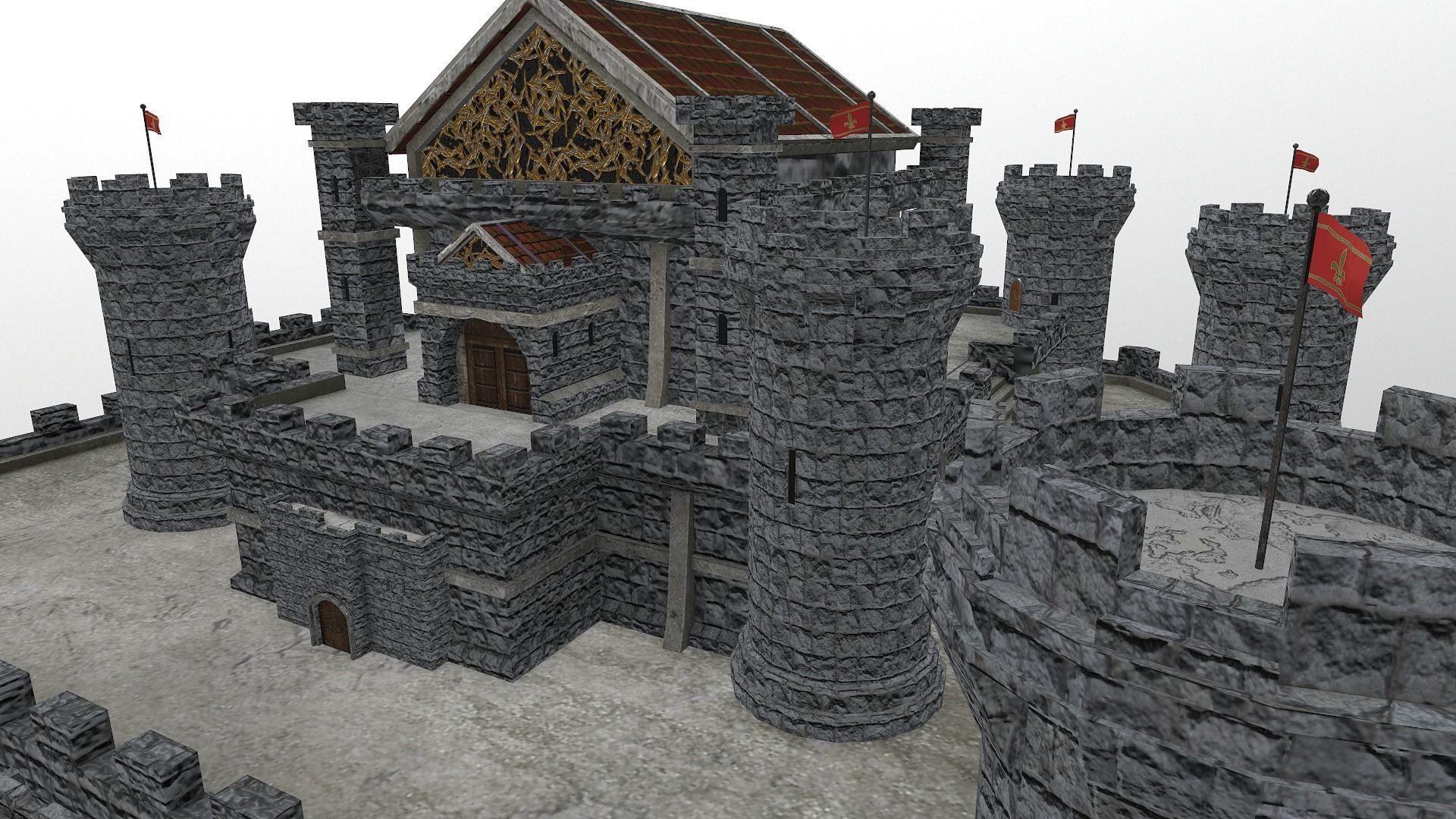  Medieval Castle Level 15 3D model_9