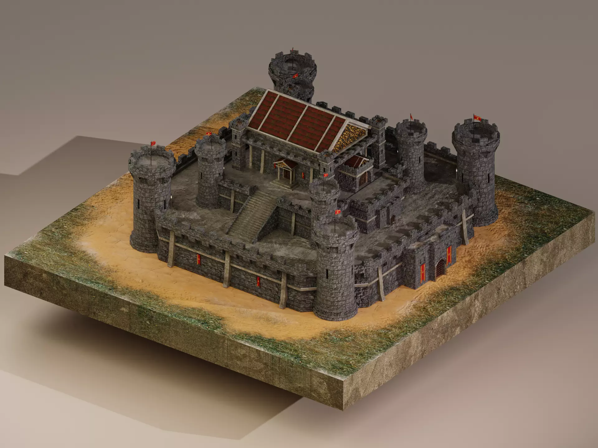  Medieval Castle Level 15 3D model_0