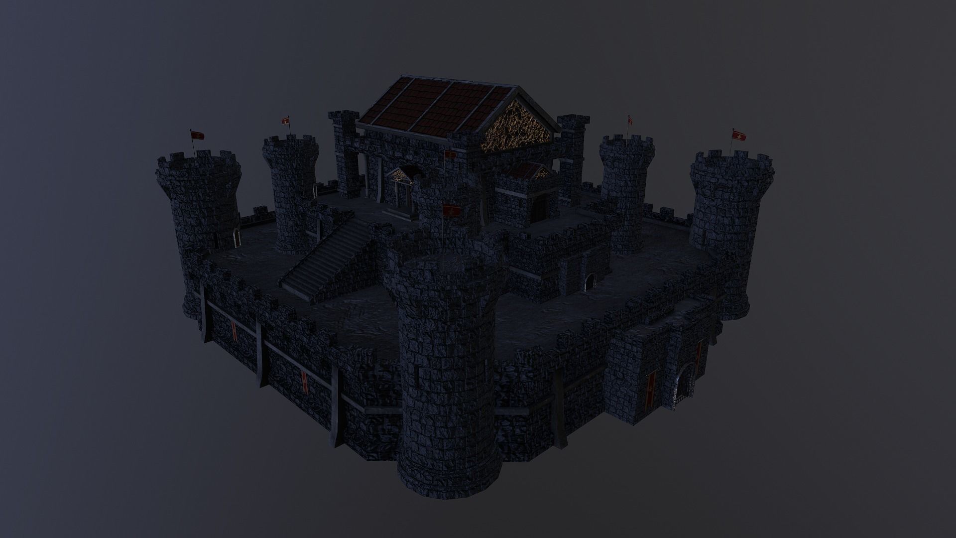  Medieval Castle Level 15 3D model_19