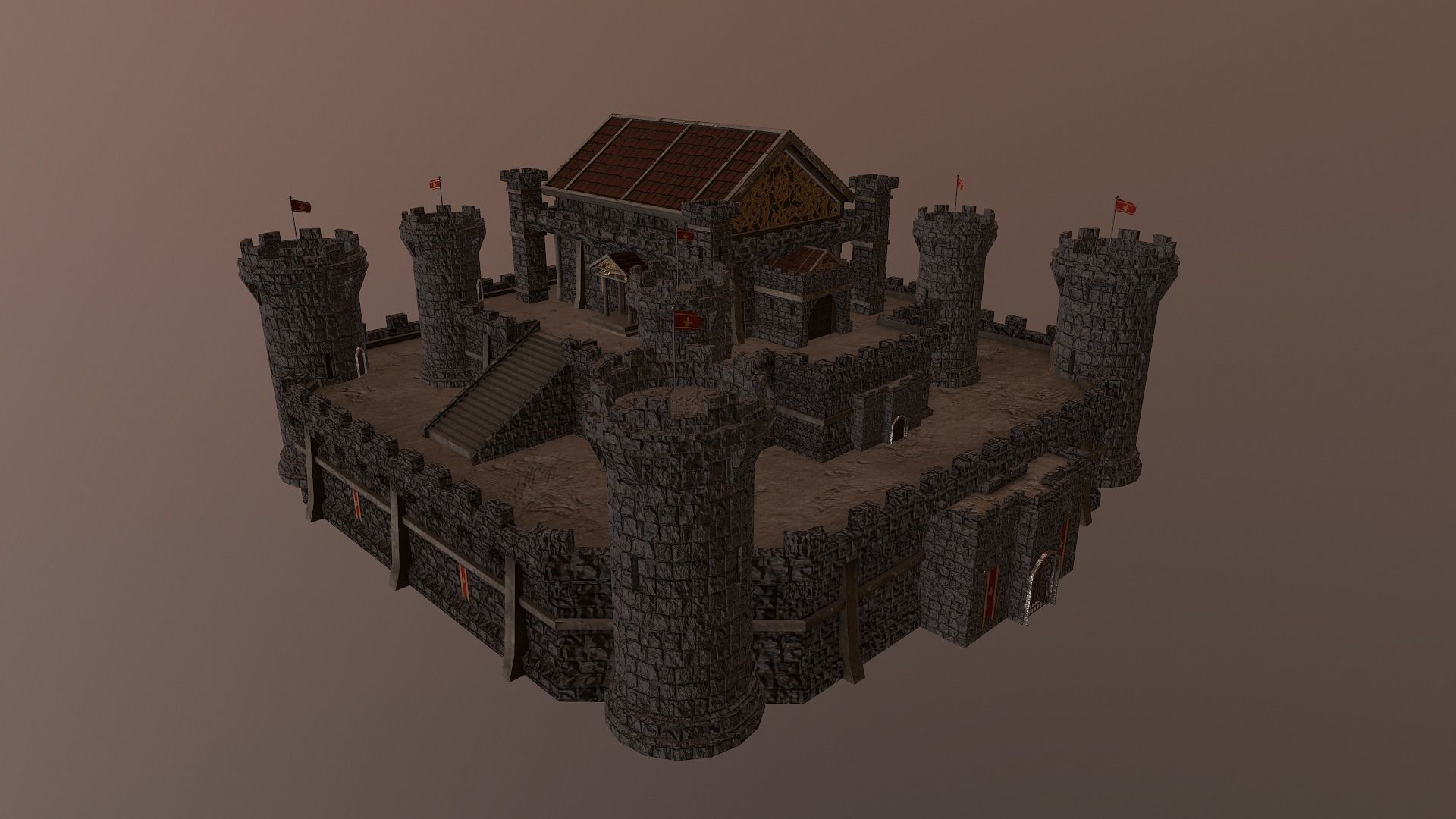  Medieval Castle Level 15 3D model_20