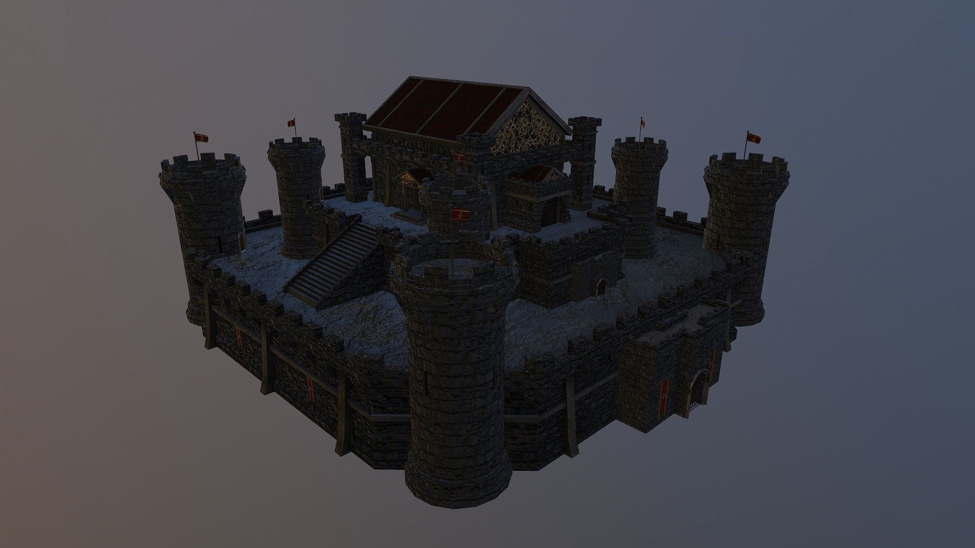  Medieval Castle Level 15 3D model_26