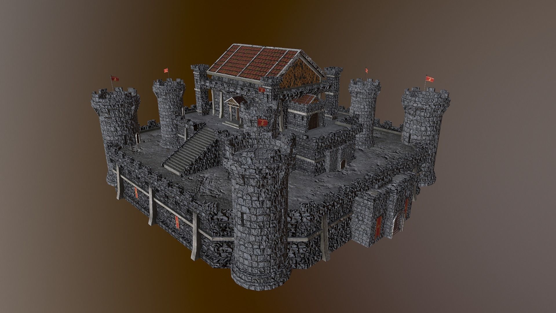  Medieval Castle Level 15 3D model_23
