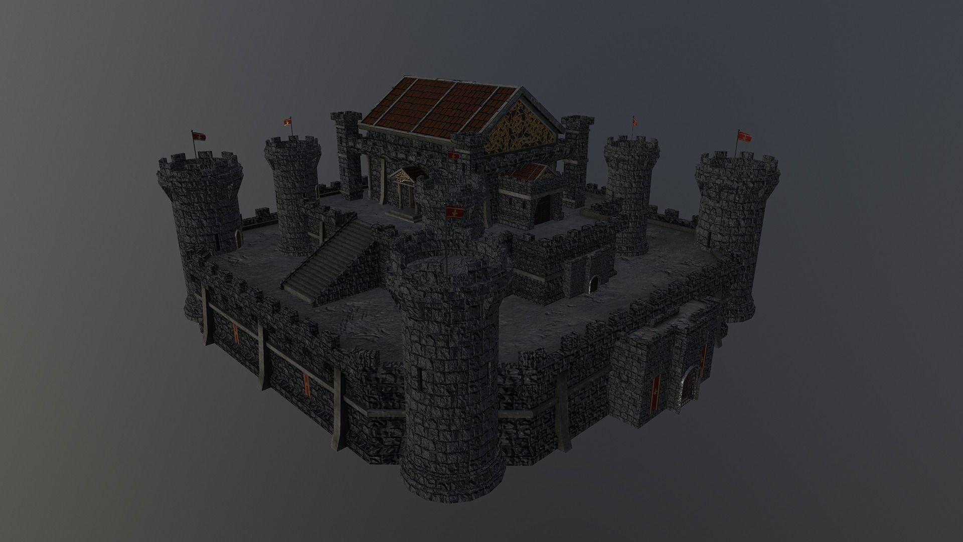 Medieval Castle Level 15 3D model_25