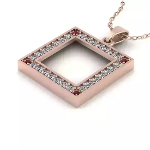 3d-model square jewel pendant 