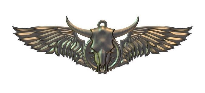 Bison skull pendant 3D print model