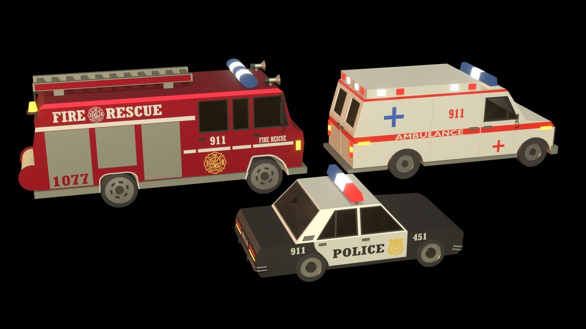 Cartoon cars 3D model_11