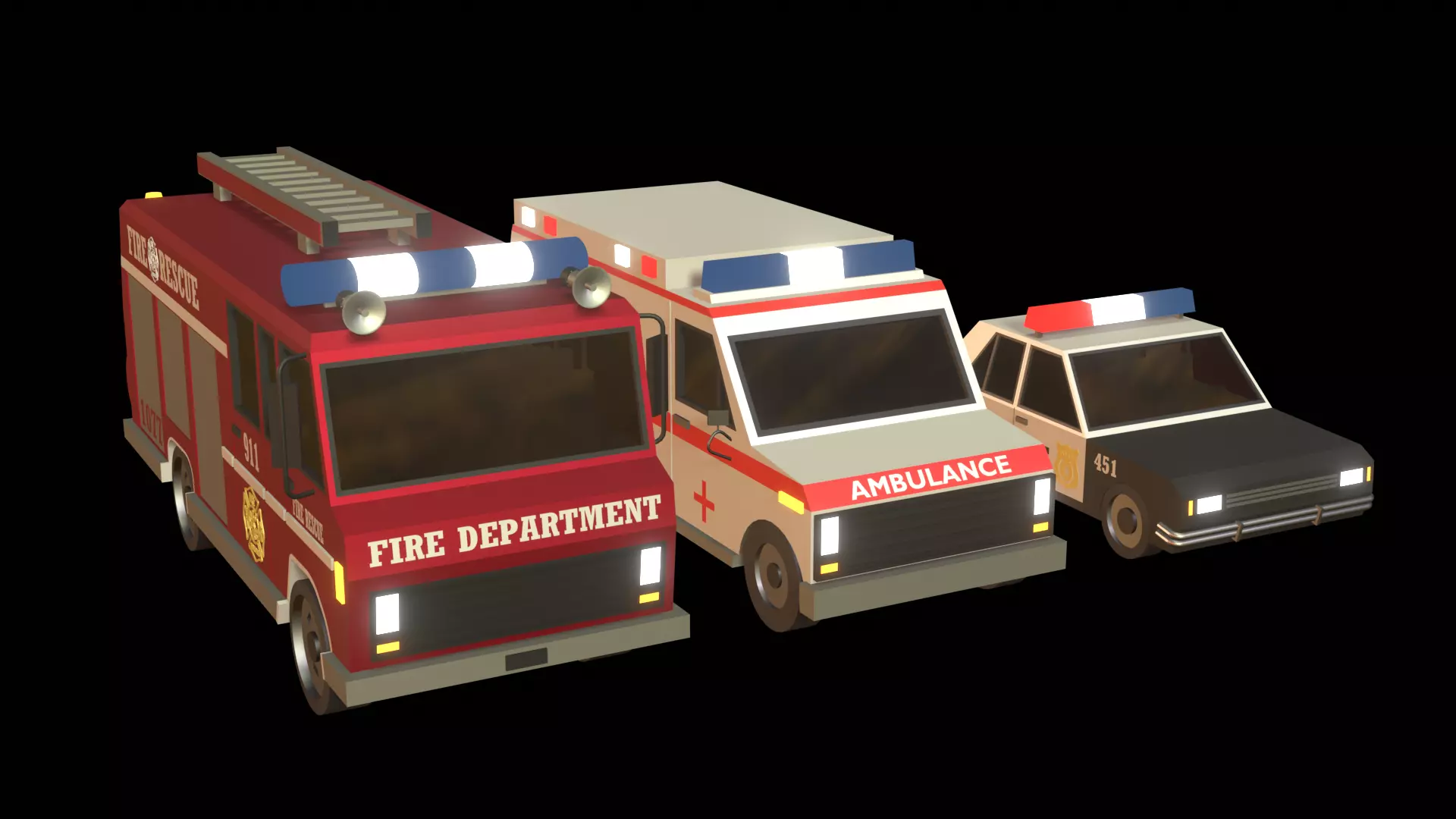 Cartoon cars 3D model_0