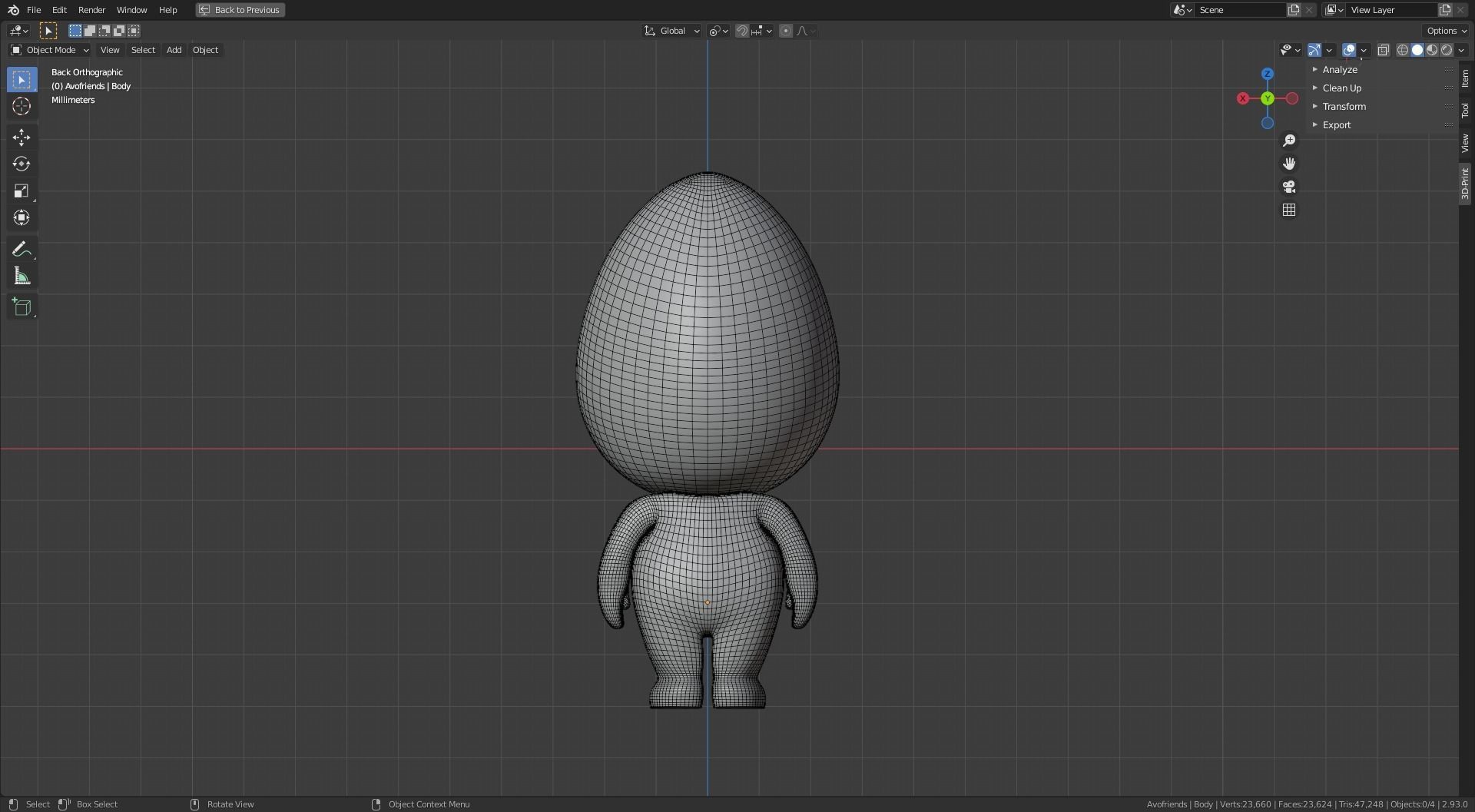 Avofriends 1 3D Print figurine with head 3D print model_11