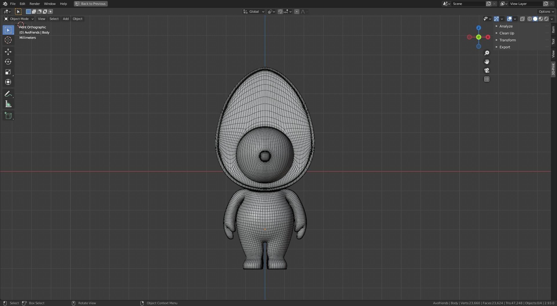 Avofriends 1 3D Print figurine with head 3D print model_8