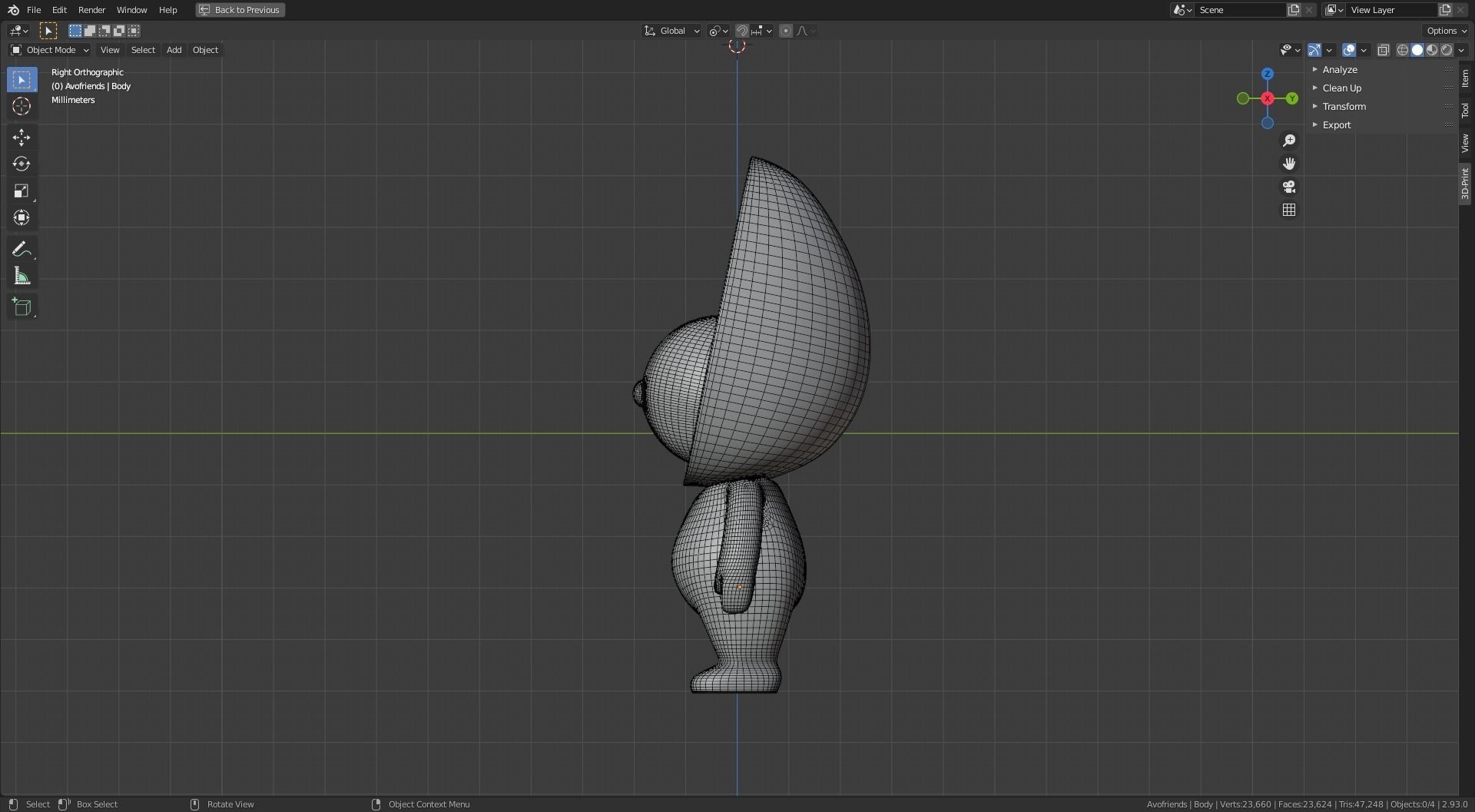 Avofriends 1 3D Print figurine with head 3D print model_14