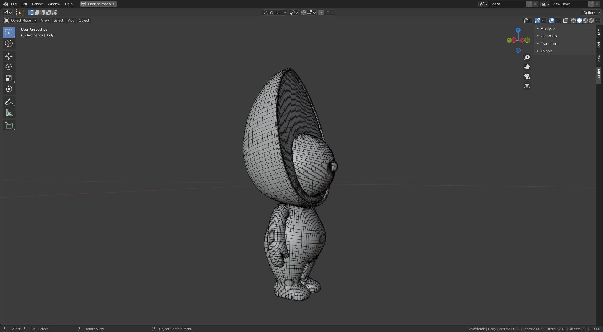 Avofriends 1 3D Print figurine with head 3D print model_9