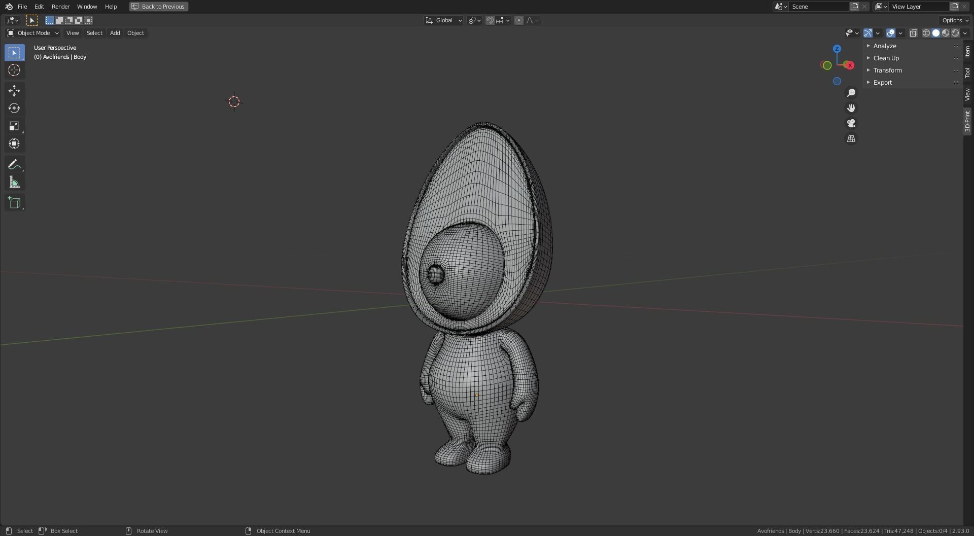 Avofriends 1 3D Print figurine with head 3D print model_10