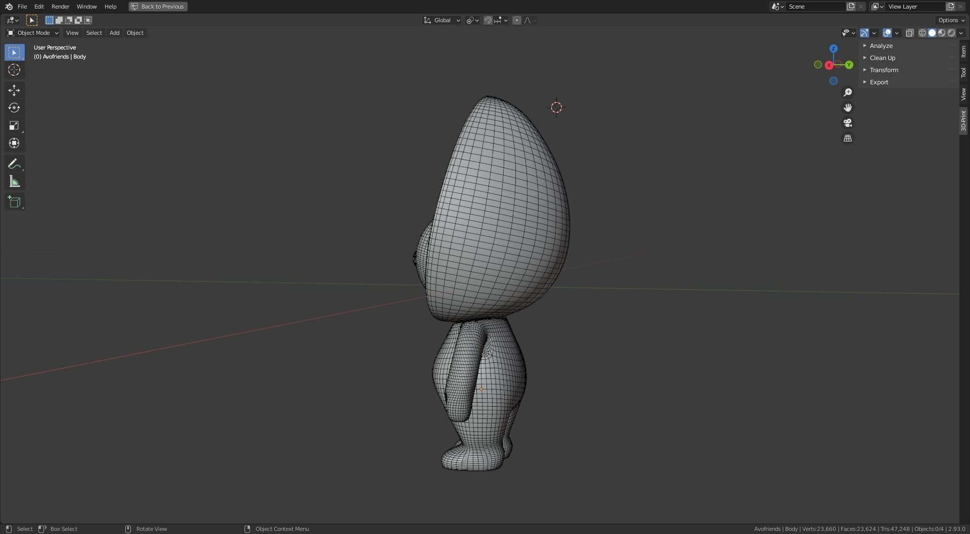 Avofriends 1 3D Print figurine with head 3D print model_13