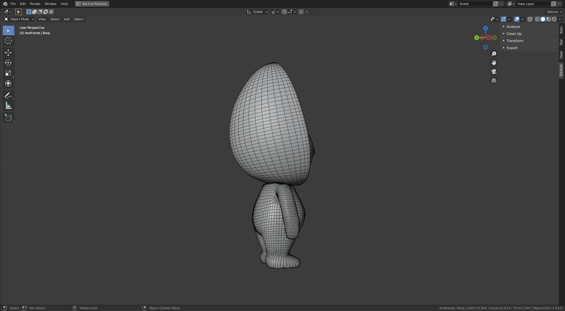 Avofriends 1 3D Print figurine with head 3D print model_12