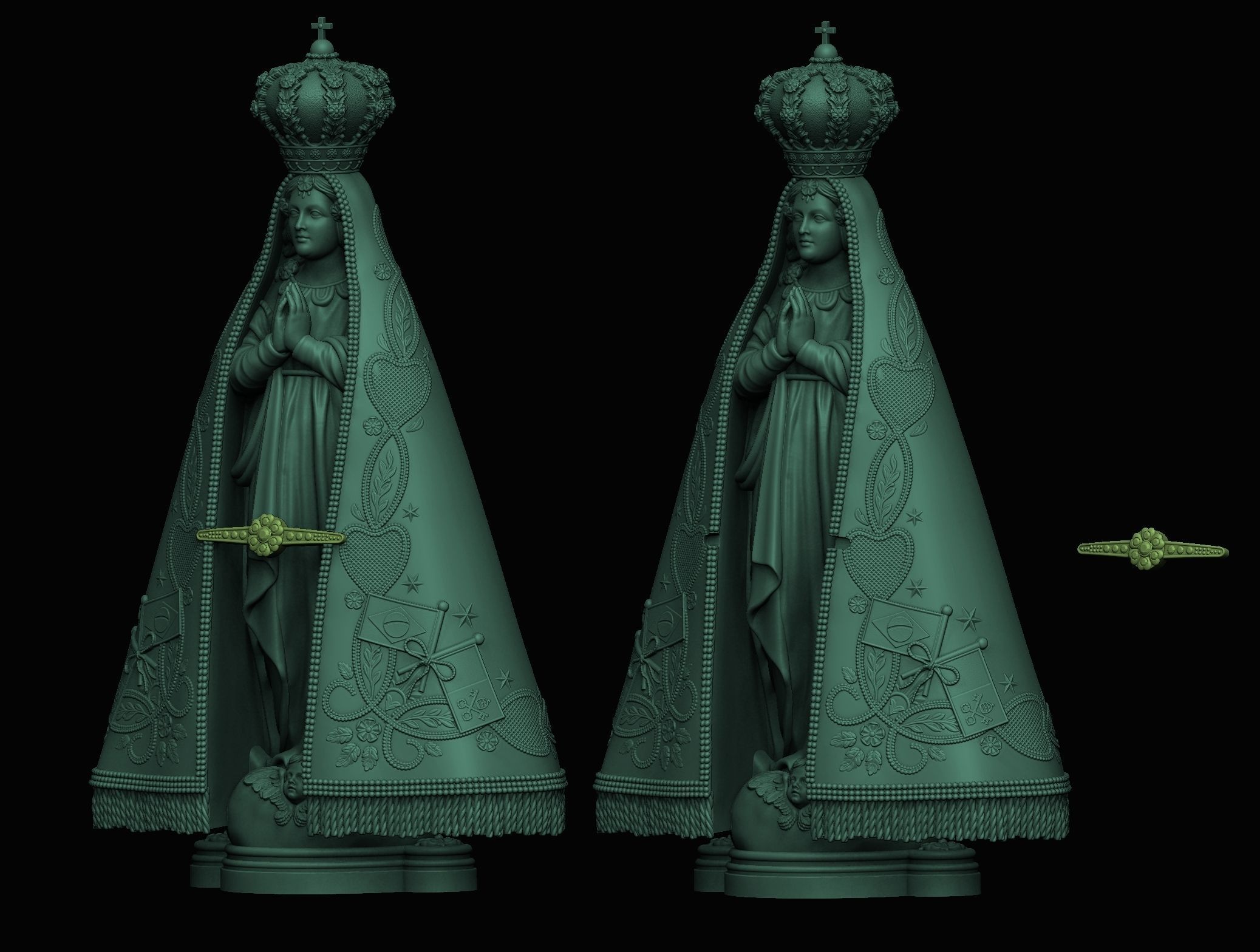 Our Lady of Aparecida Printable 3D print model_3