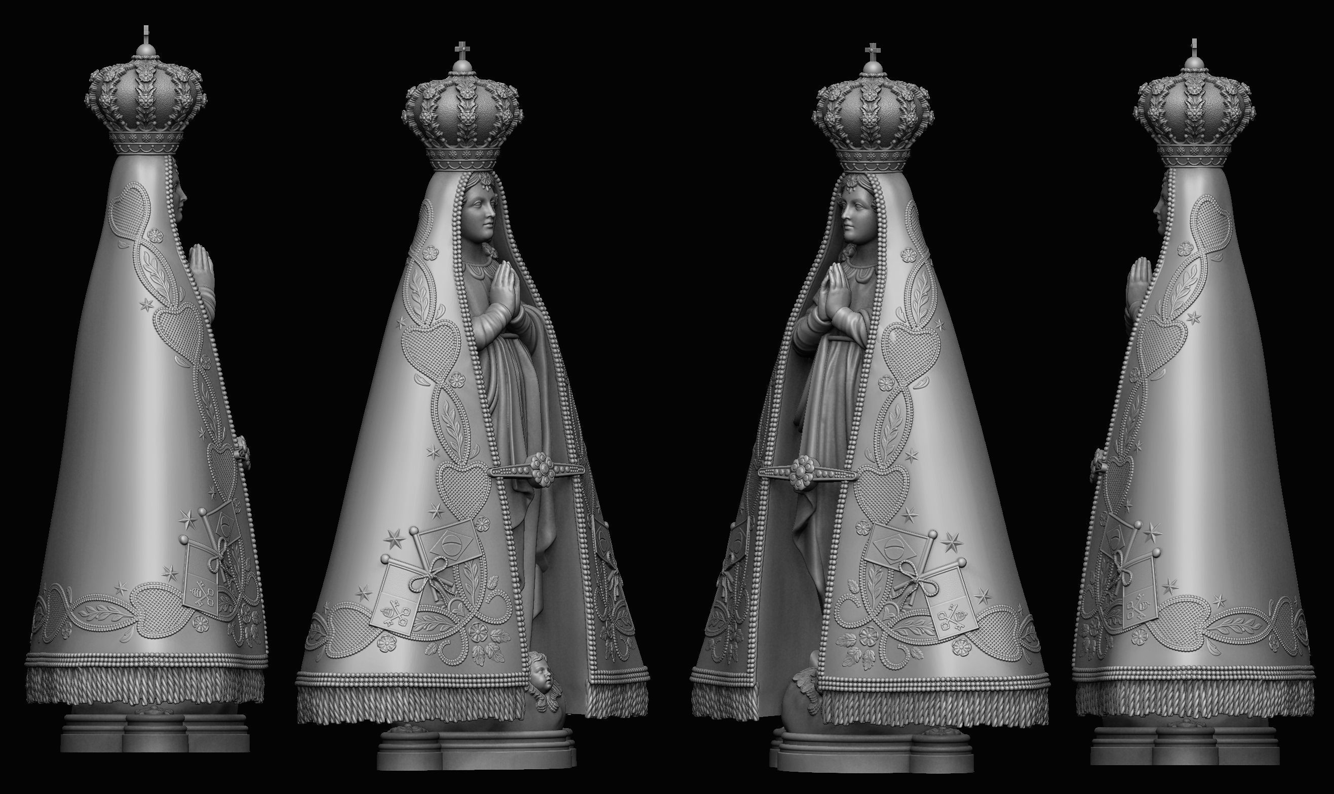 Our Lady of Aparecida Printable 3D print model_1