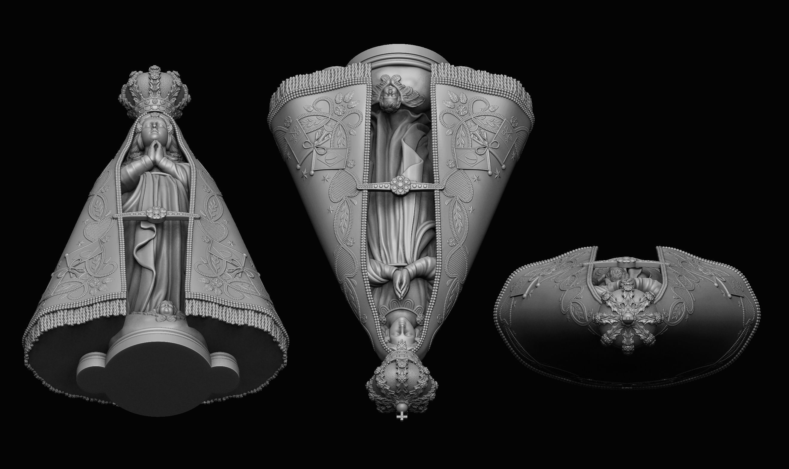 Our Lady of Aparecida Printable 3D print model_2