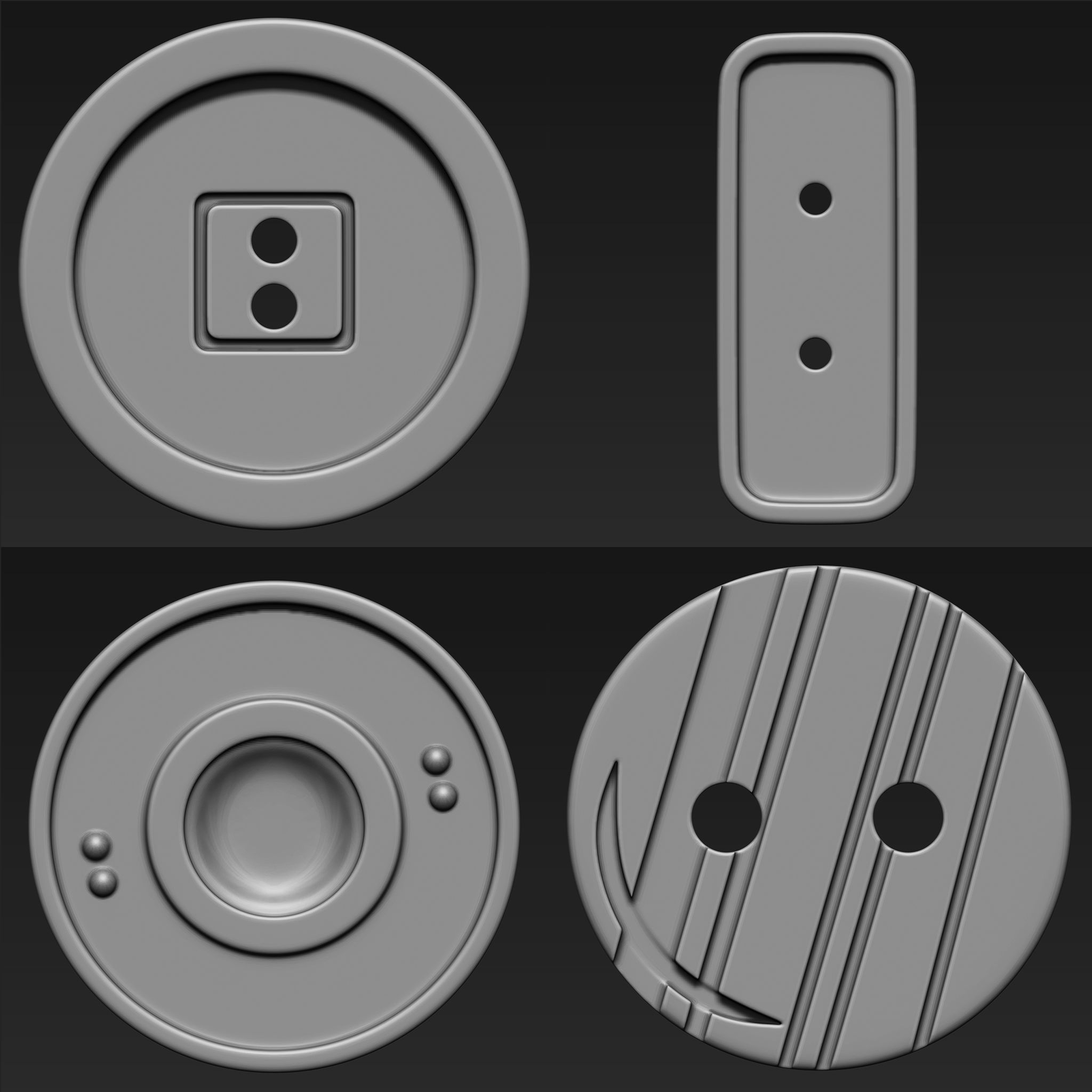 Buttons Collection IMM Brush Pack 21 in One VOL 2 3D model_2