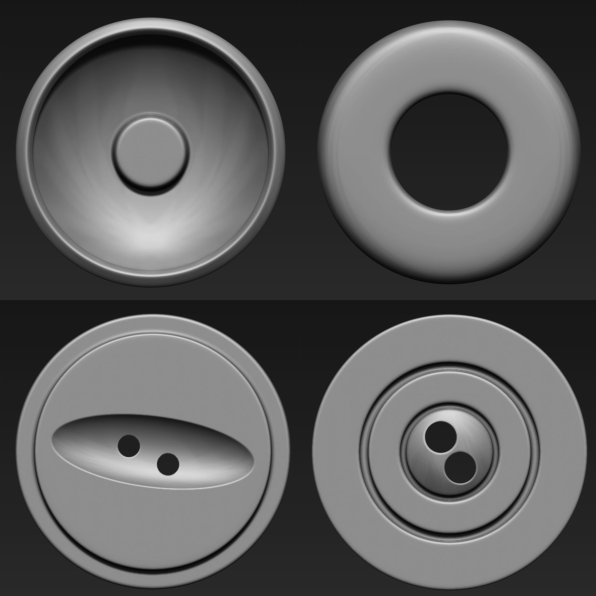 Buttons Collection IMM Brush Pack 21 in One VOL 2 3D model_4
