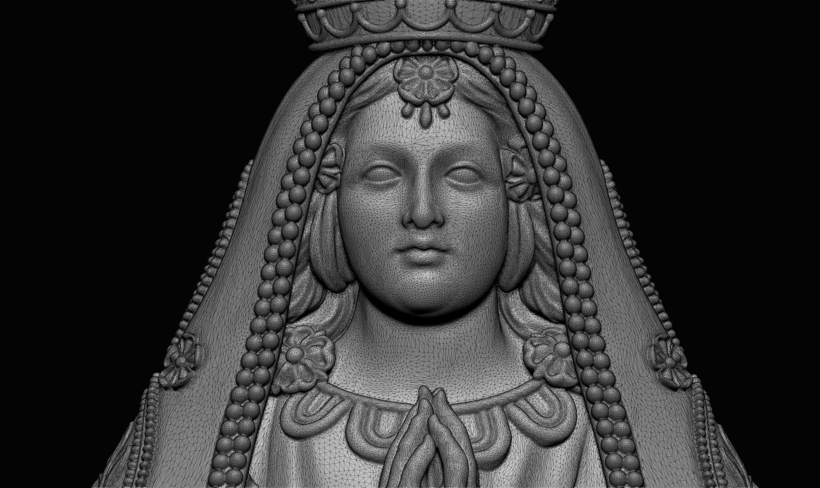 Our Lady of Aparecida Bas-Relief 3D print model_4