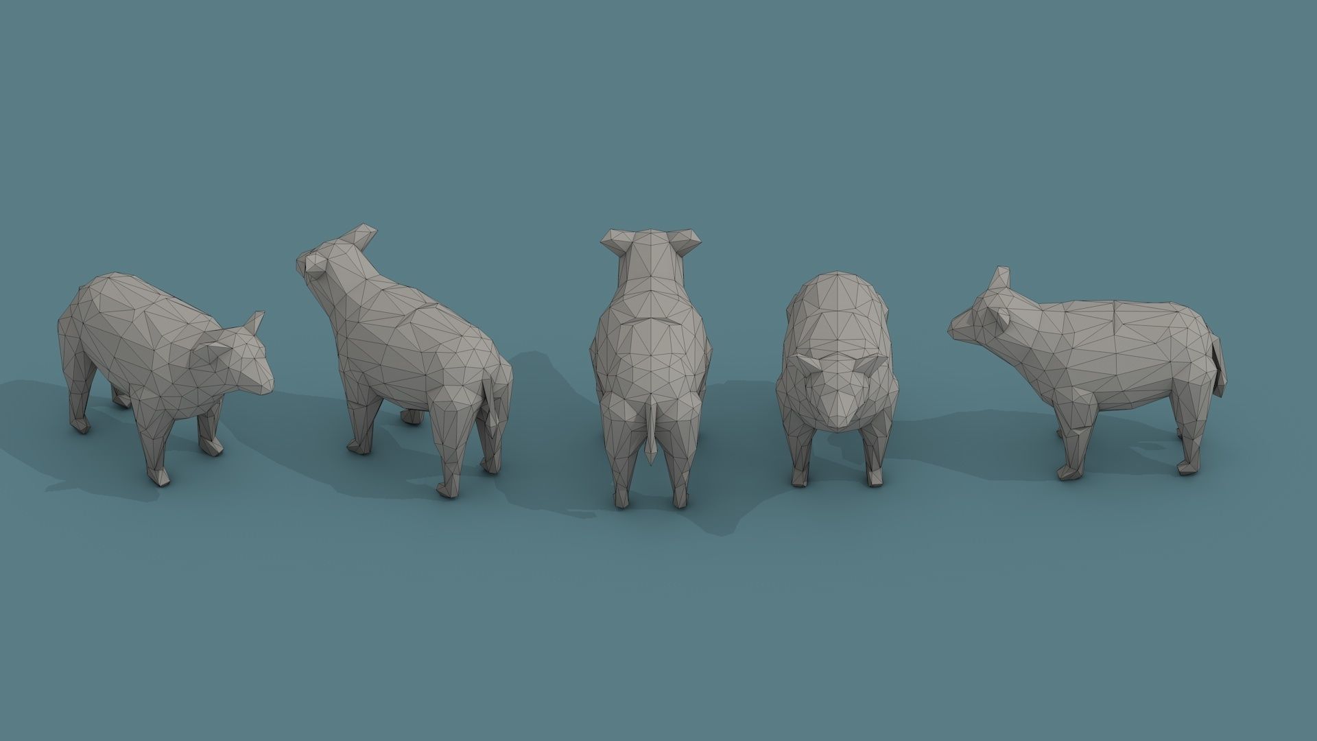 Low Poly Animal Isometric Icon Pack 03 Low-poly 3D model_6
