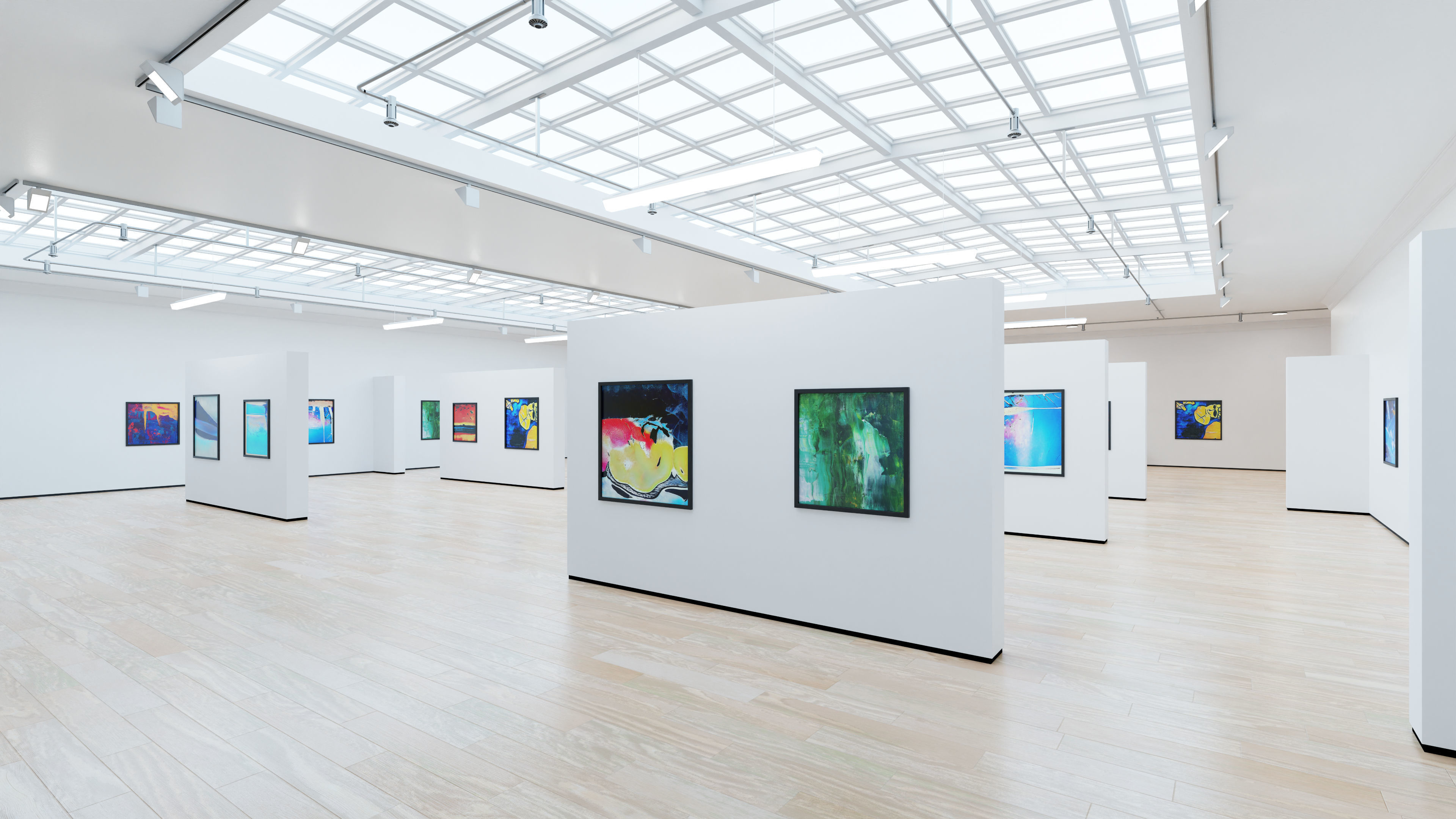 Art Museum Gallery Interior 4b Low-poly 3D model_8