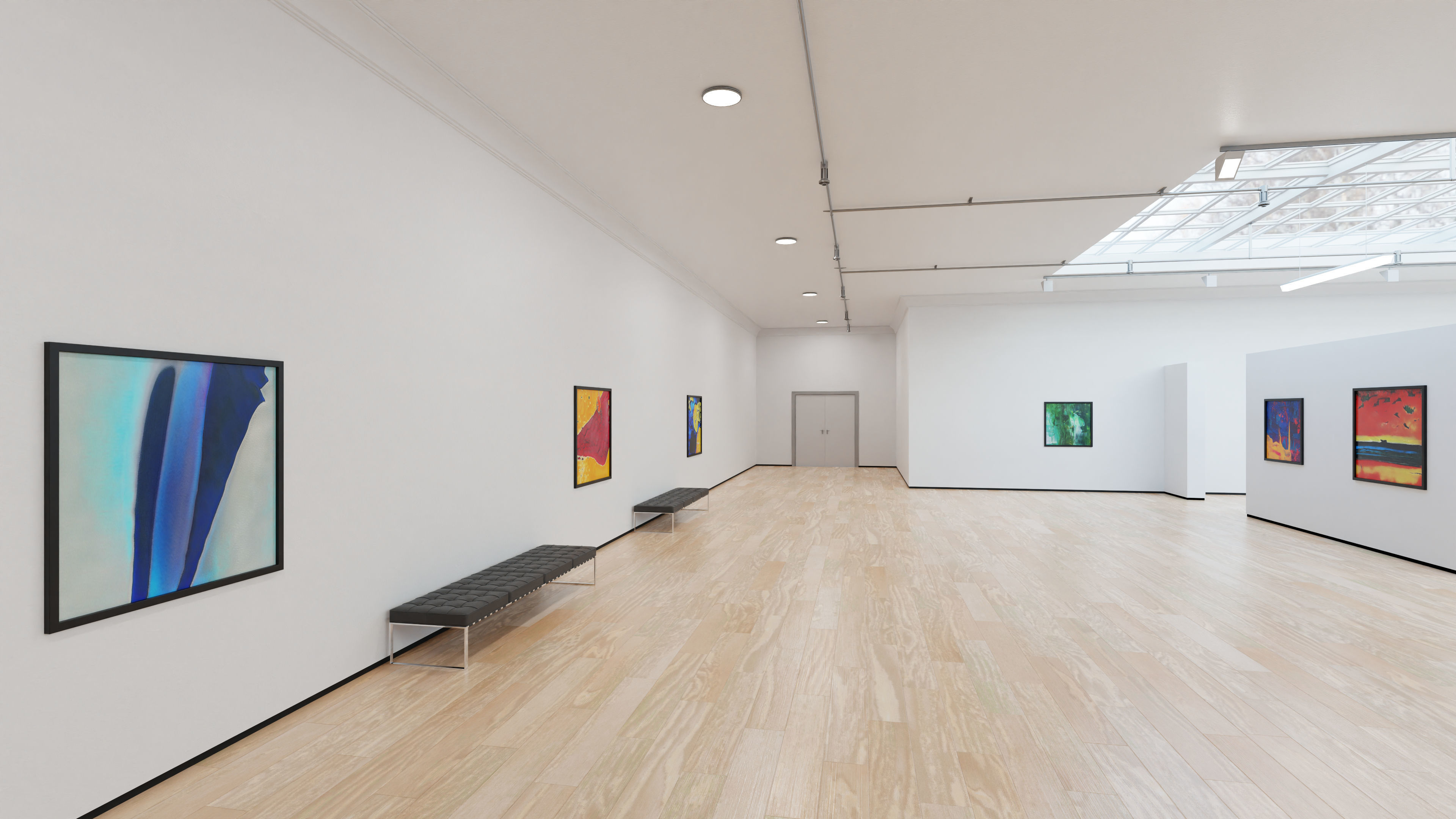Art Museum Gallery Interior 4b Low-poly 3D model_11