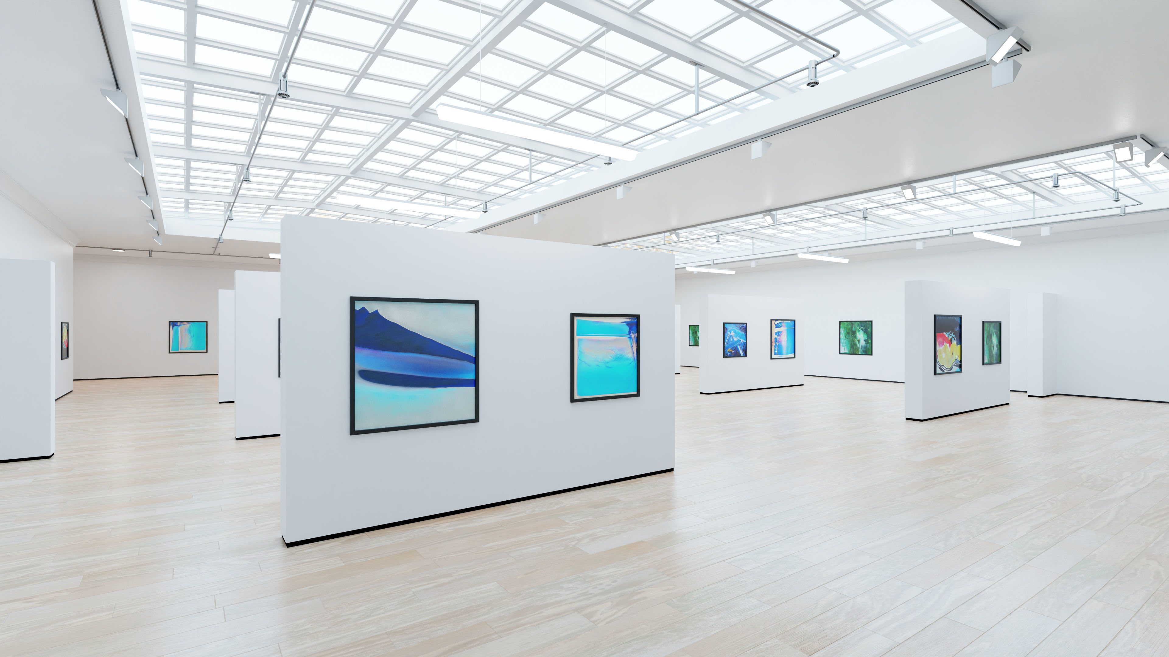 Art Museum Gallery Interior 4b Low-poly 3D model_6