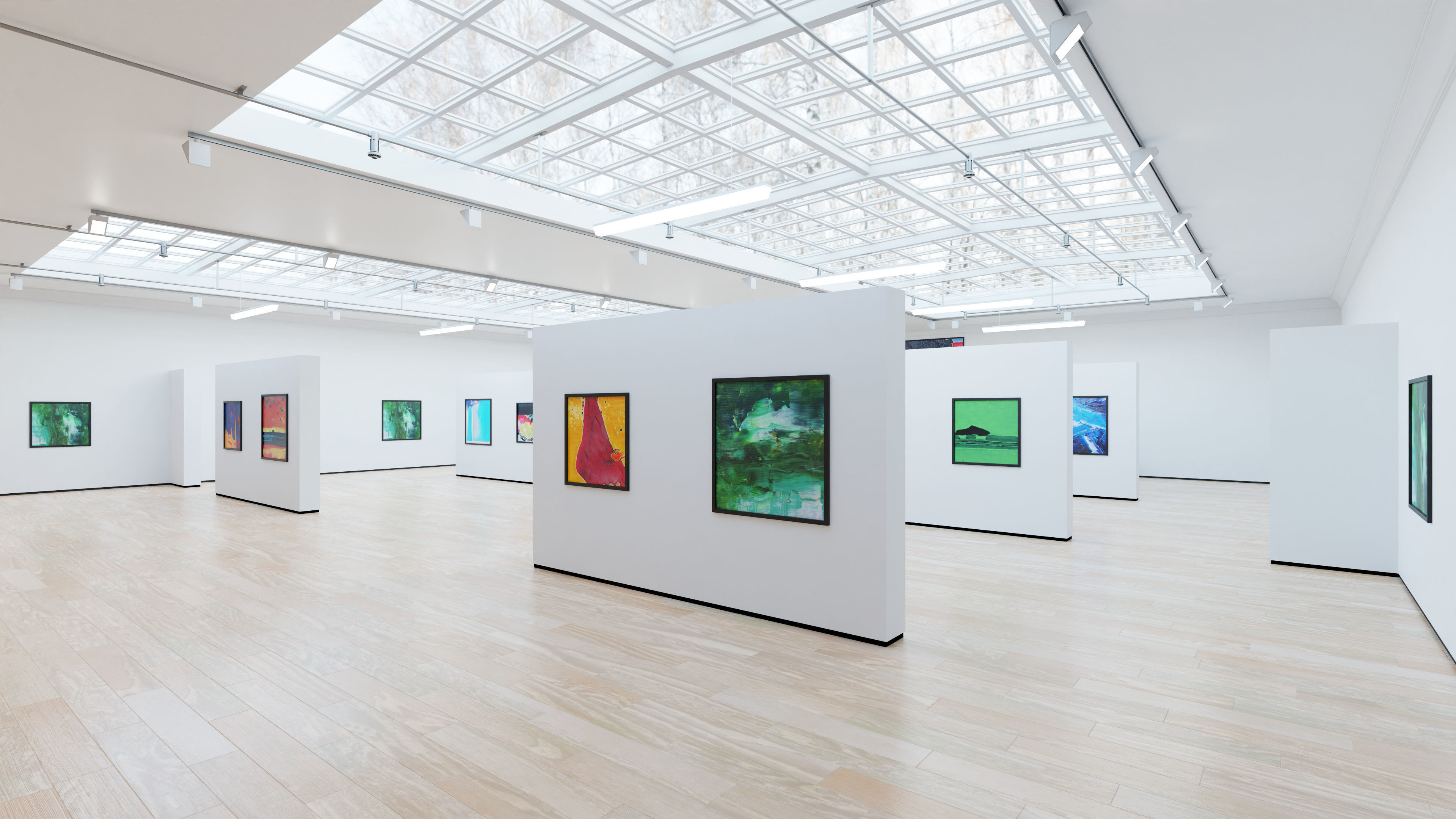 Art Museum Gallery Interior 4b Low-poly 3D model_3