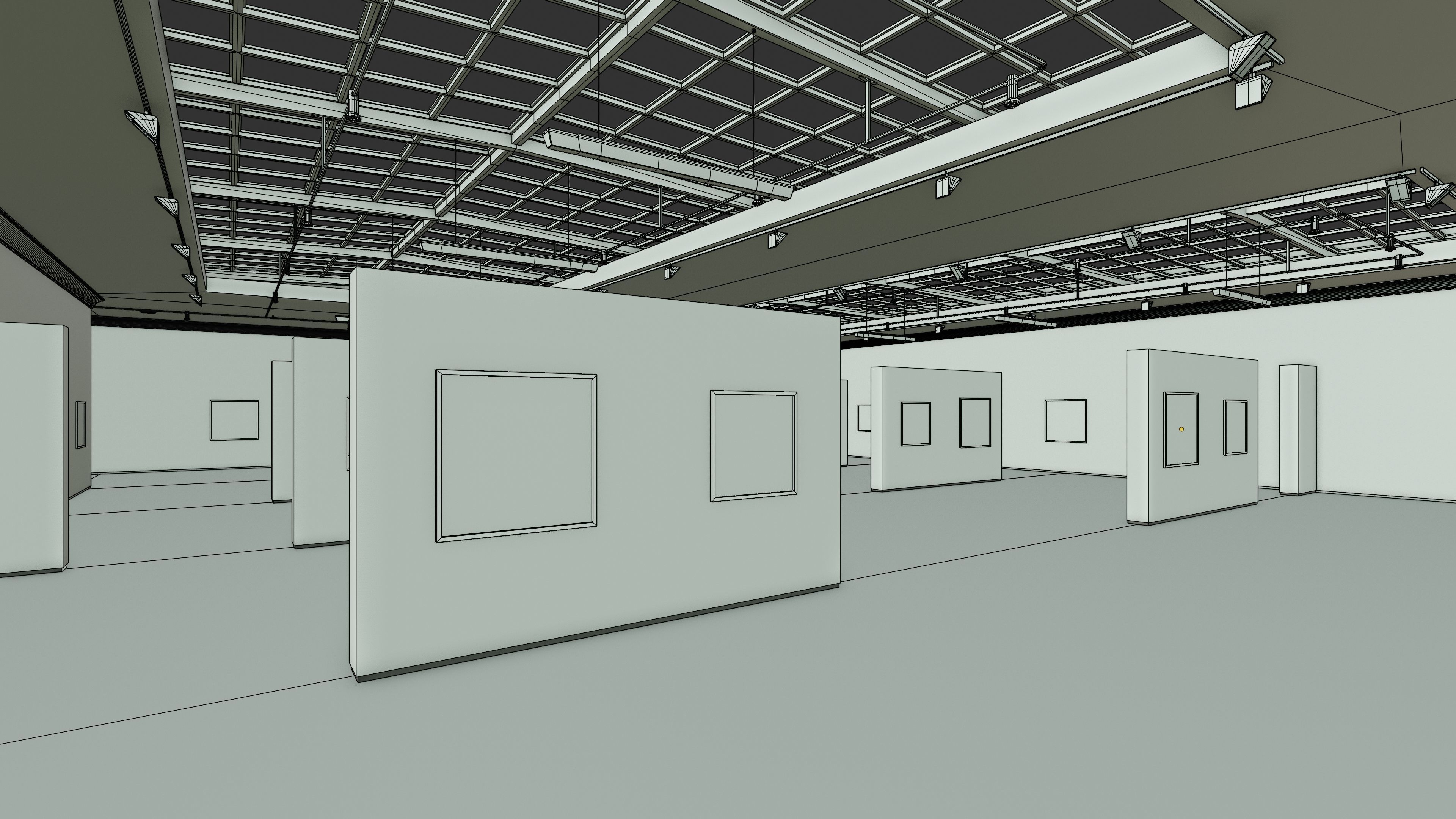 Art Museum Gallery Interior 4b Low-poly 3D model_17