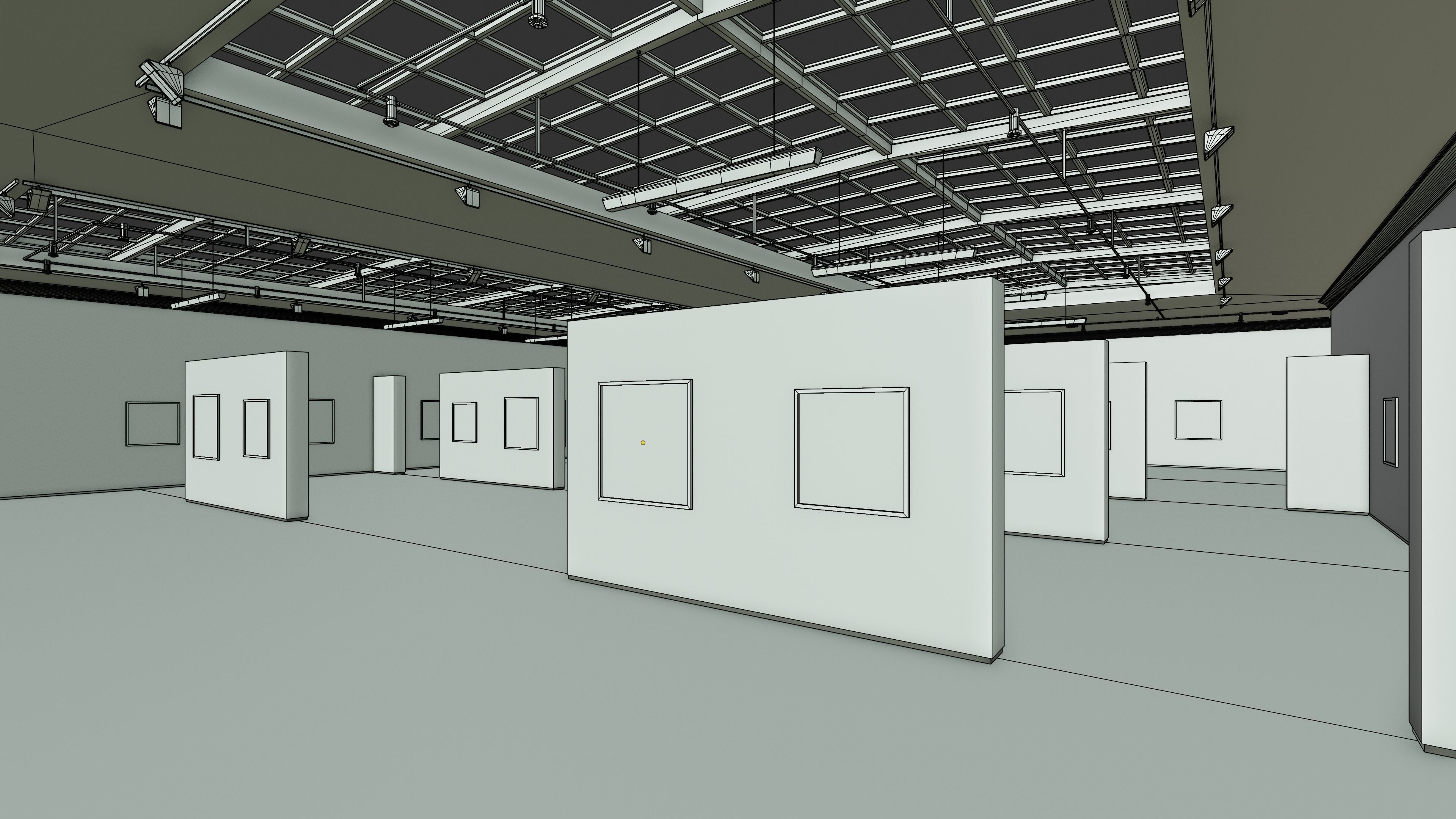 Art Museum Gallery Interior 4b Low-poly 3D model_19