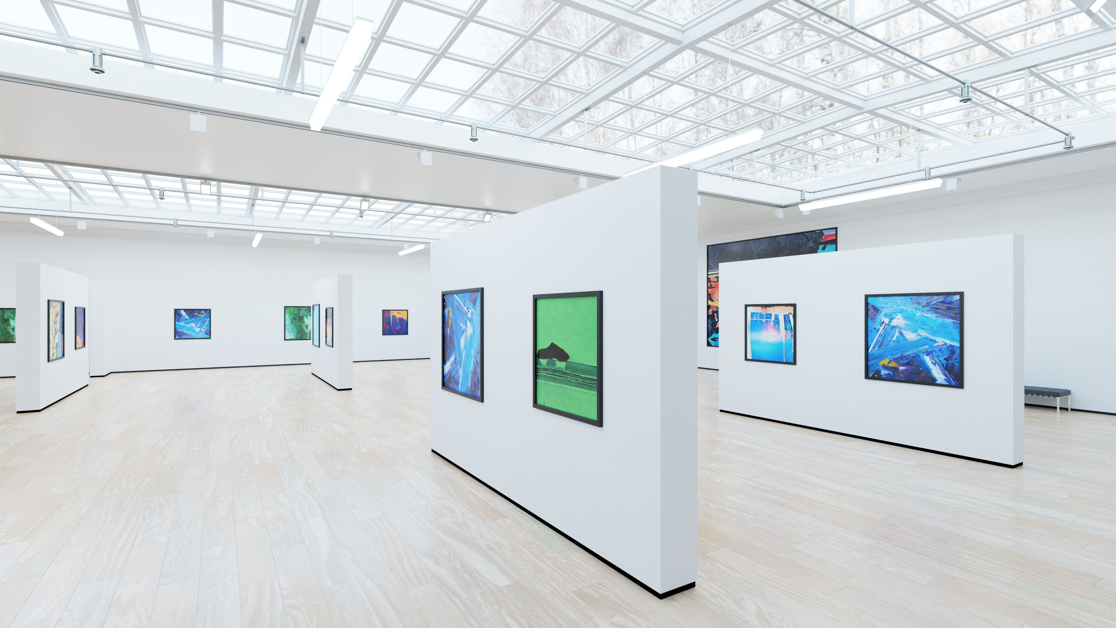 Art Museum Gallery Interior 4b Low-poly 3D model_4