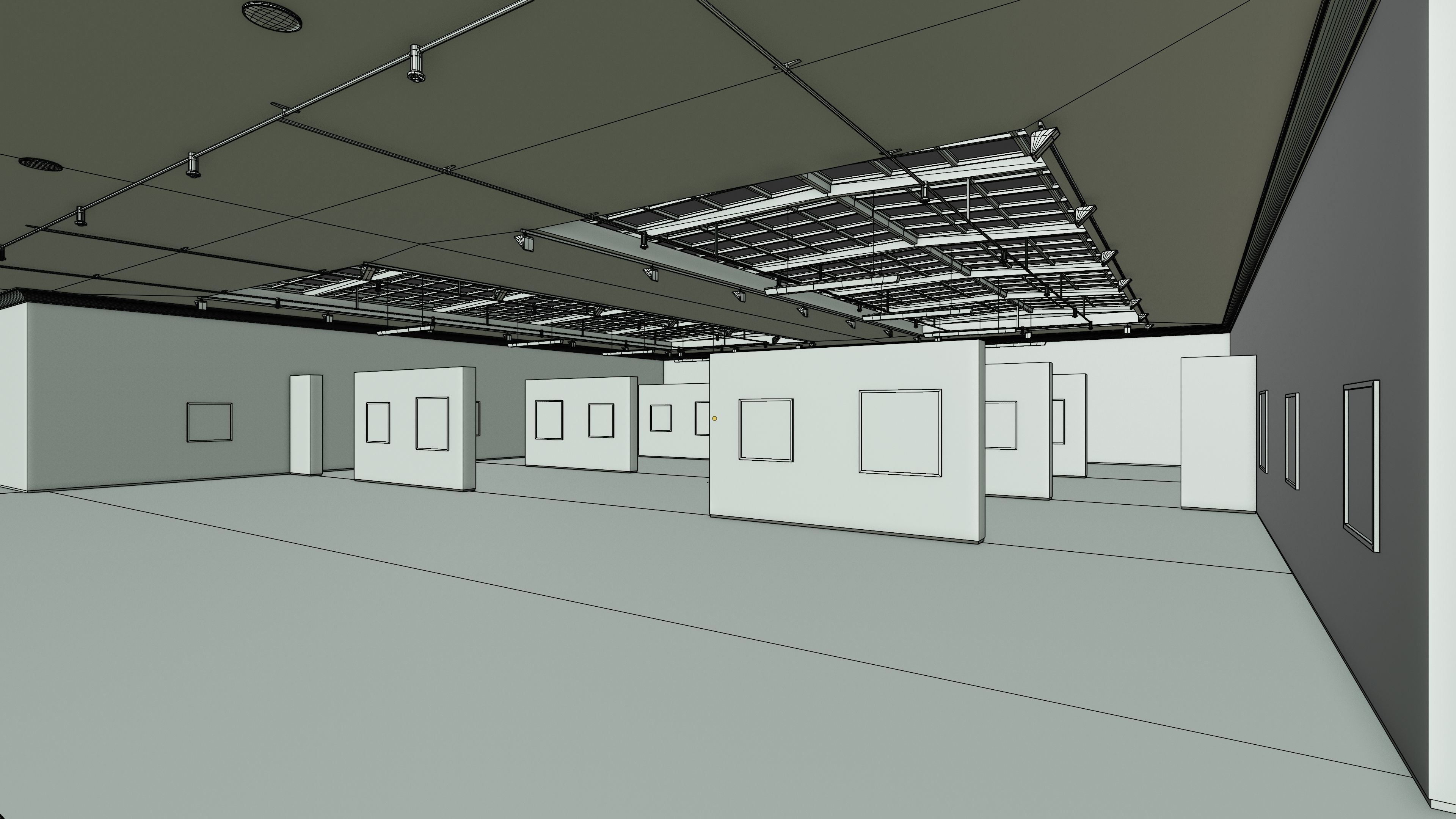 Art Museum Gallery Interior 4b Low-poly 3D model_12
