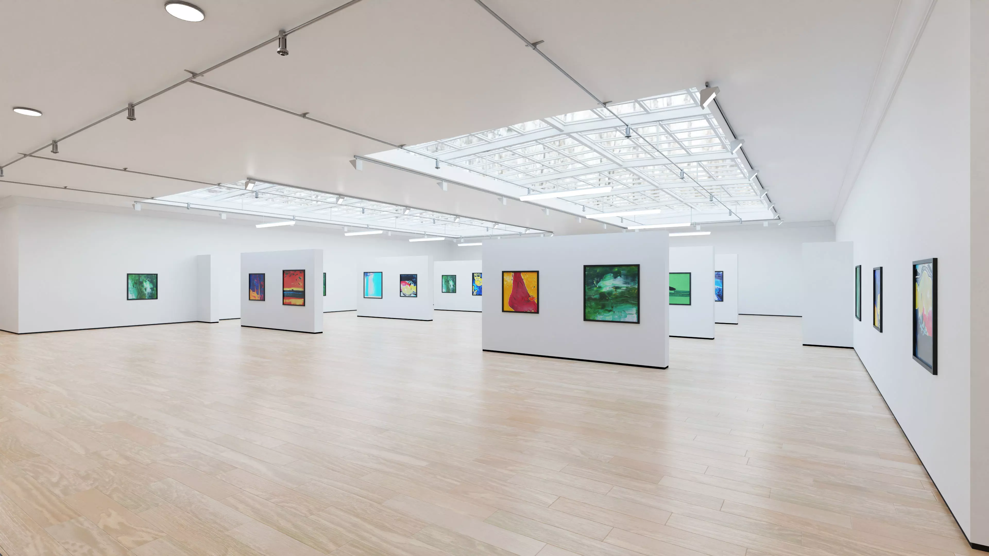 Art Museum Gallery Interior 4b Low-poly 3D model_0