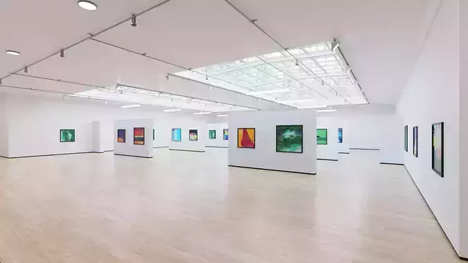Art Museum Gallery Interior 4b Low-poly 3D model