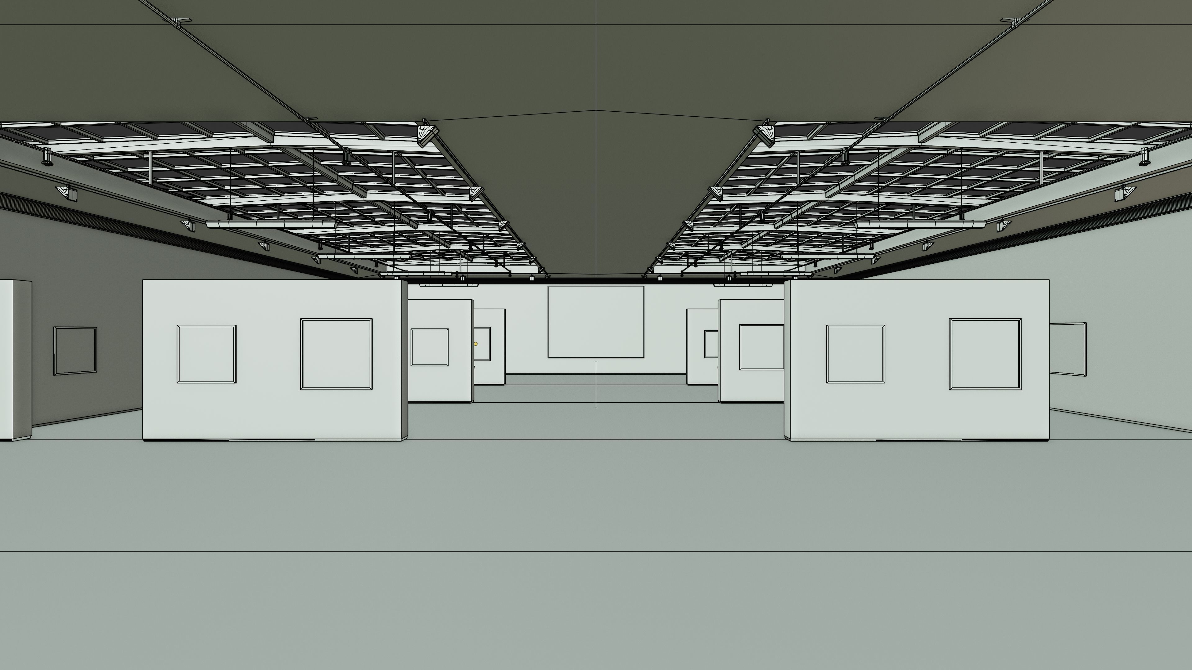 Art Museum Gallery Interior 4b Low-poly 3D model_13