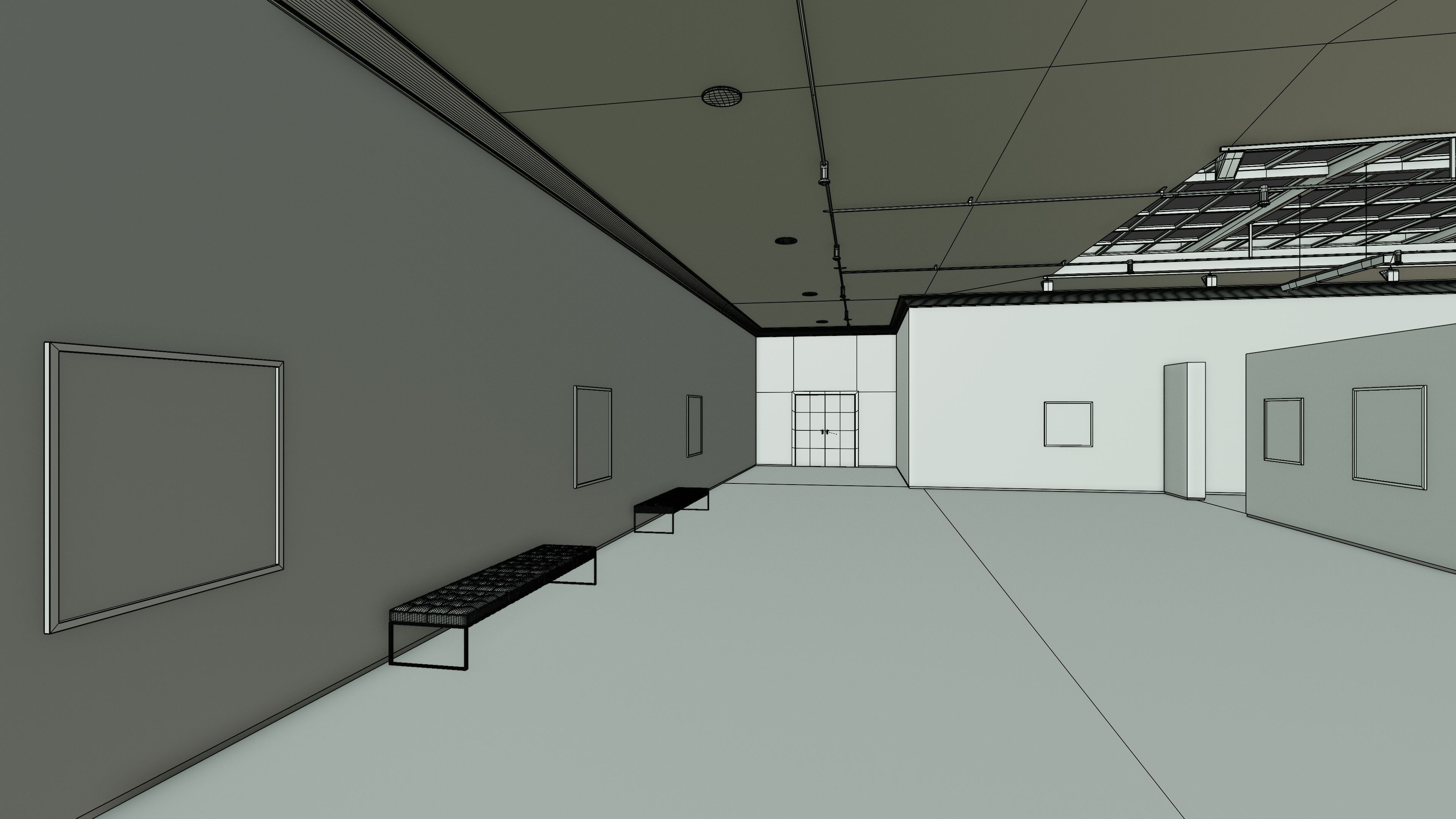 Art Museum Gallery Interior 4b Low-poly 3D model_22