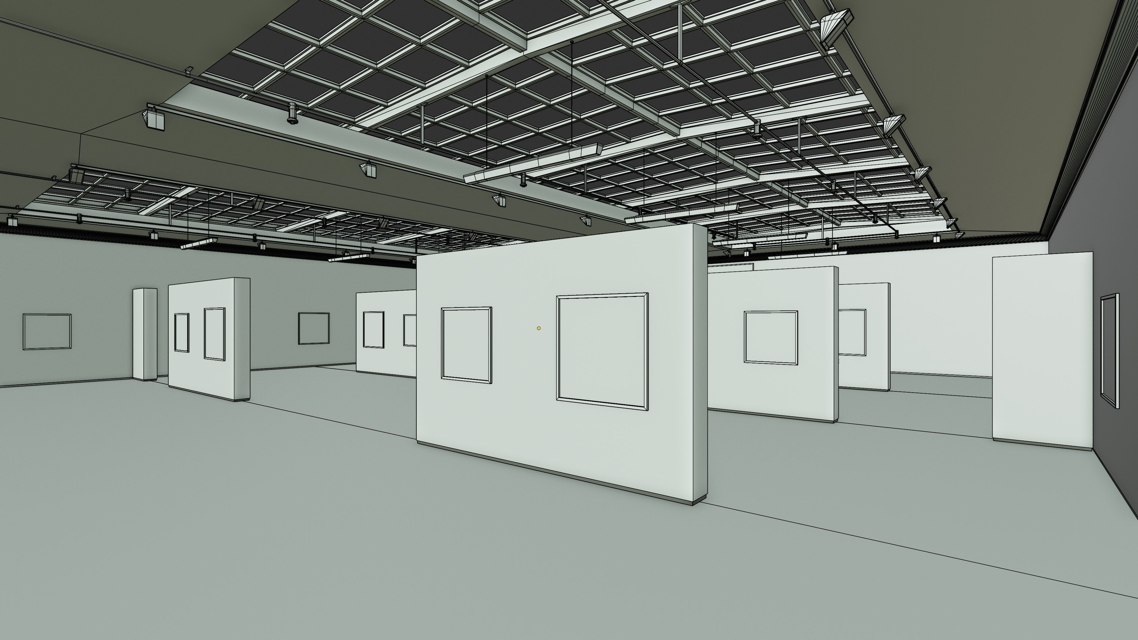 Art Museum Gallery Interior 4b Low-poly 3D model_14