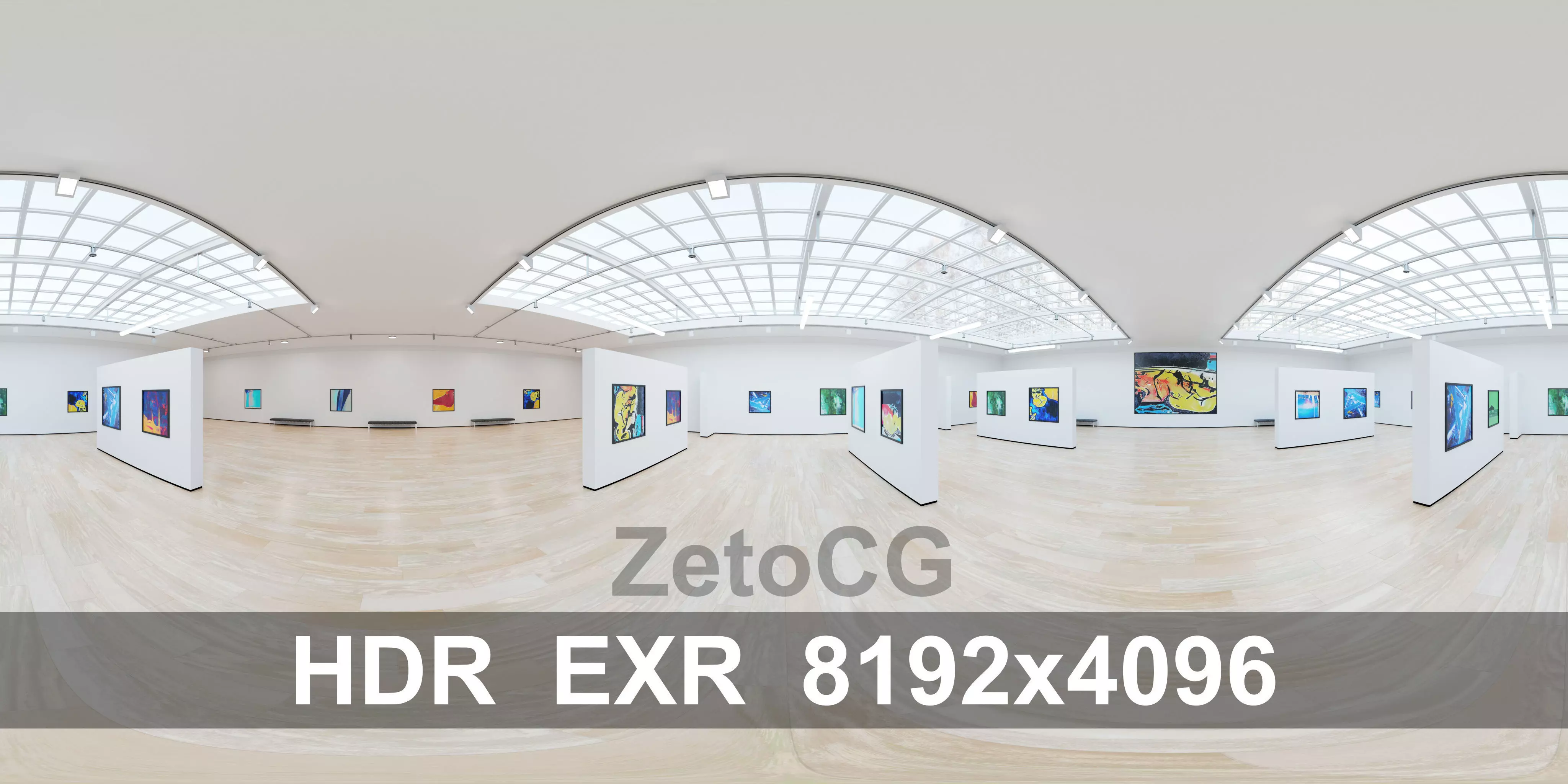 HDRI - Art Museum Gallery Interior 4b - v1 - 8192x4096 Texture_0
