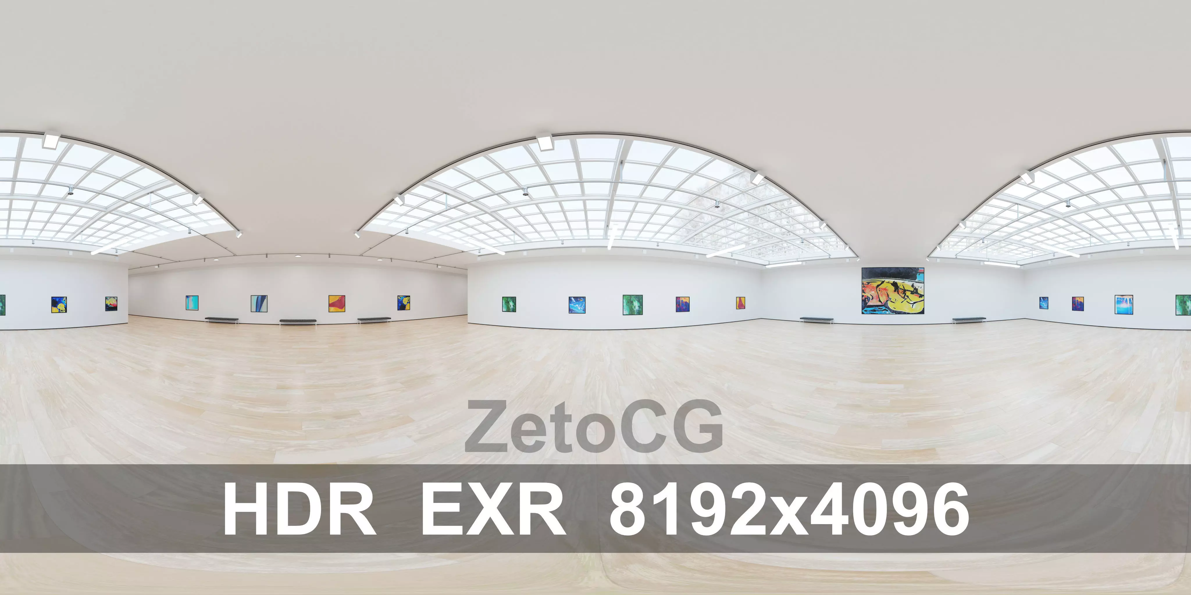 HDRI - Art Museum Gallery Interior 4b - v2 - HDR - 8192x4096 Texture_0