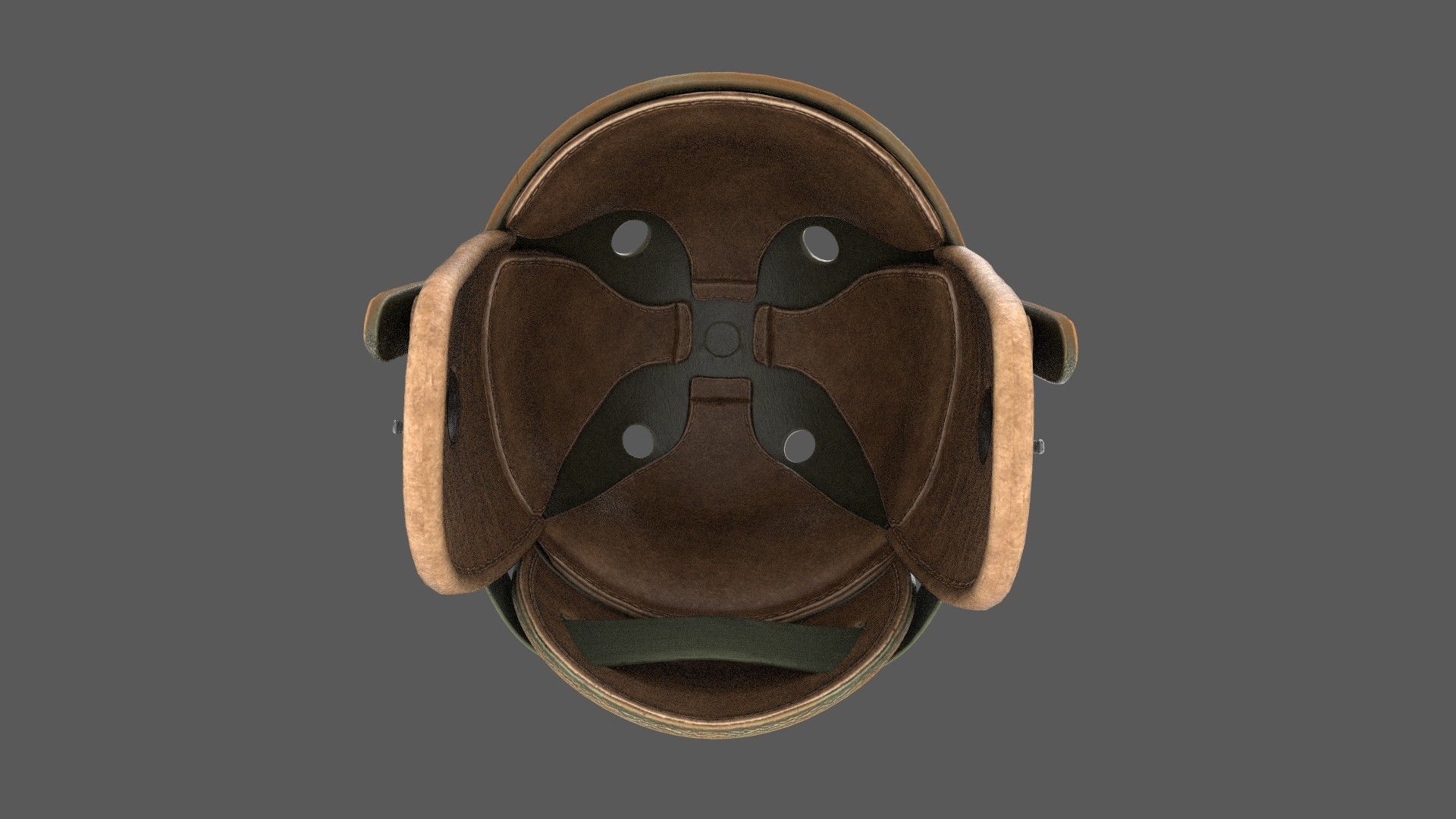 Vintage Tankers Helmet Game Ready Low-poly 3D model_7
