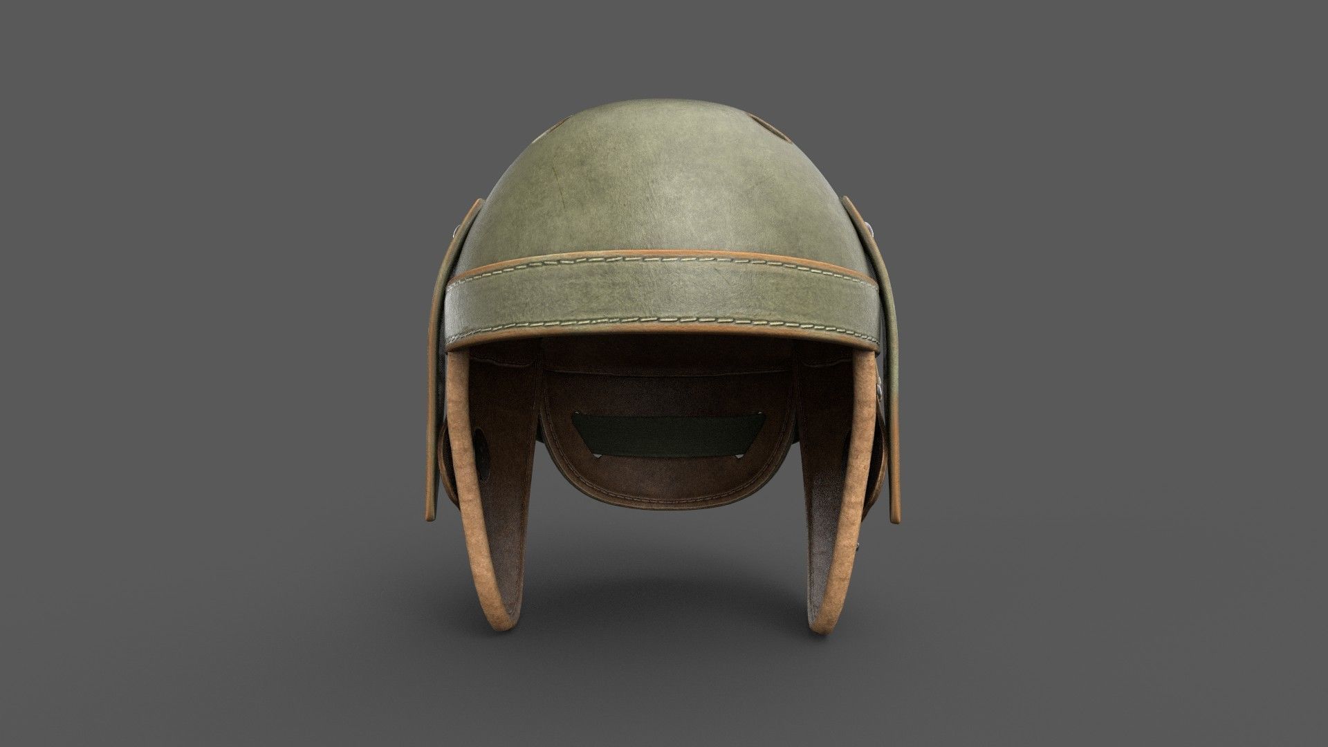 Vintage Tankers Helmet Game Ready Low-poly 3D model_5