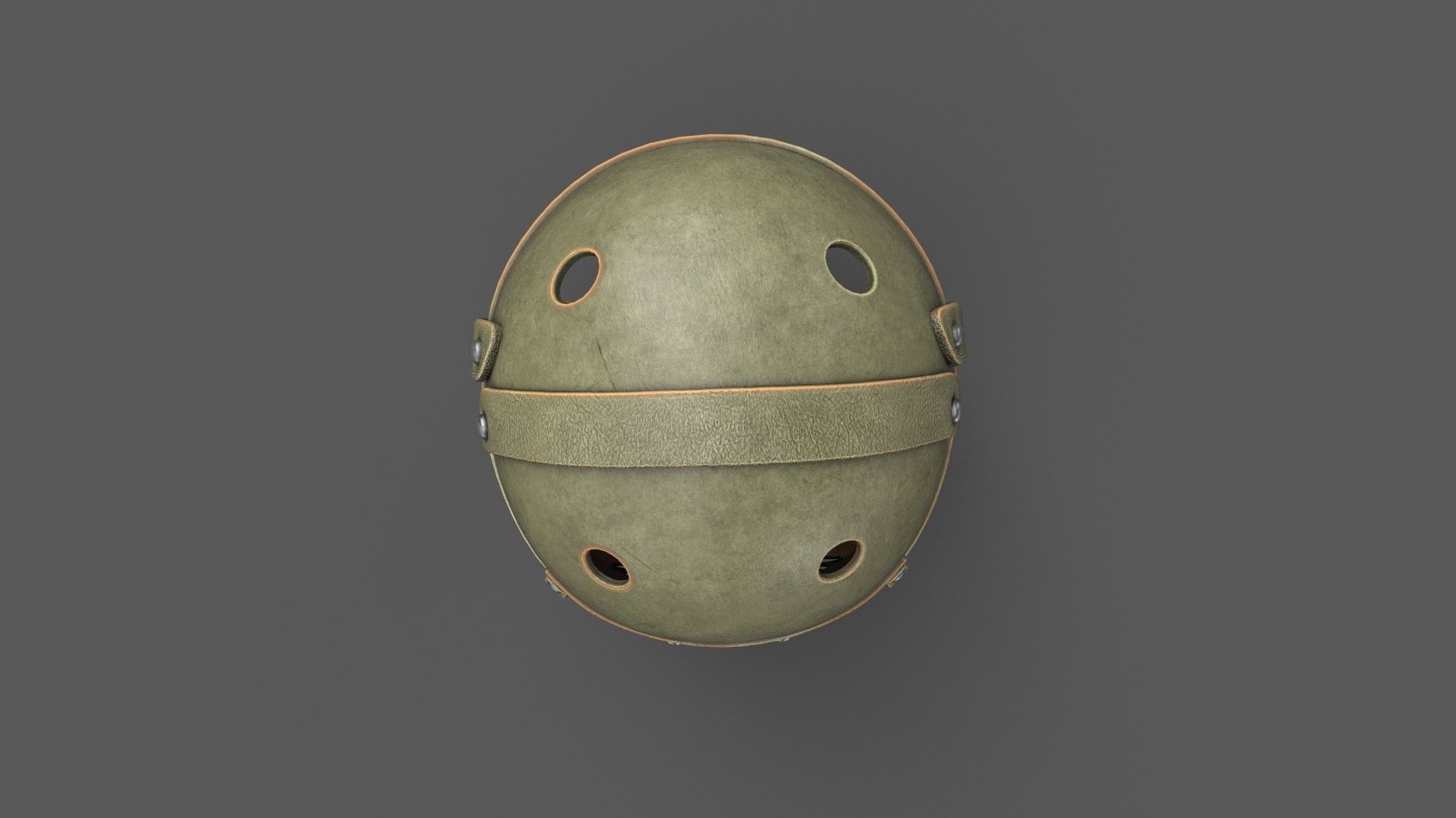 Vintage Tankers Helmet Game Ready Low-poly 3D model_8
