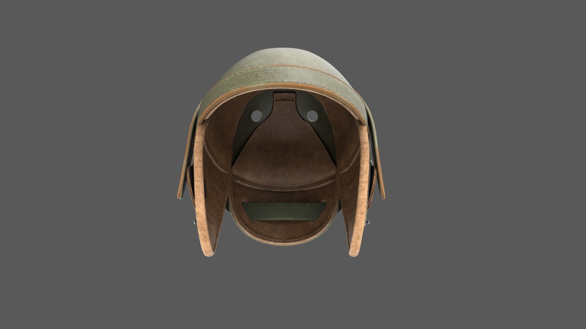 Vintage Tankers Helmet Game Ready Low-poly 3D model_6