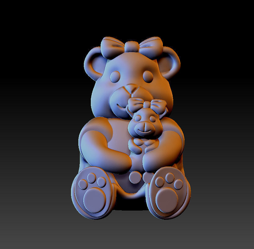 Teddy Bear baby charm pendant 3D print model_1