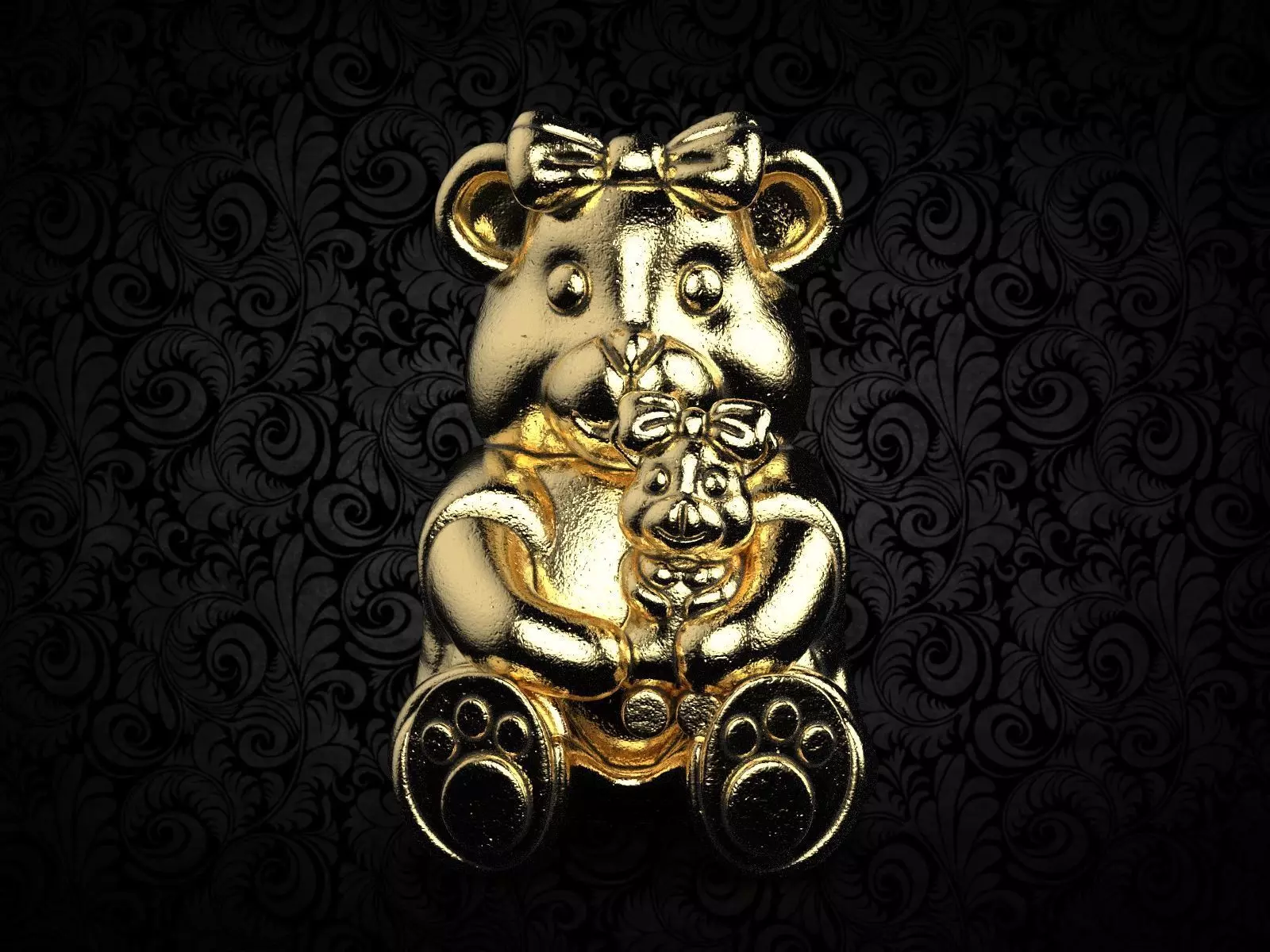 Teddy Bear baby charm pendant 3D print model_0