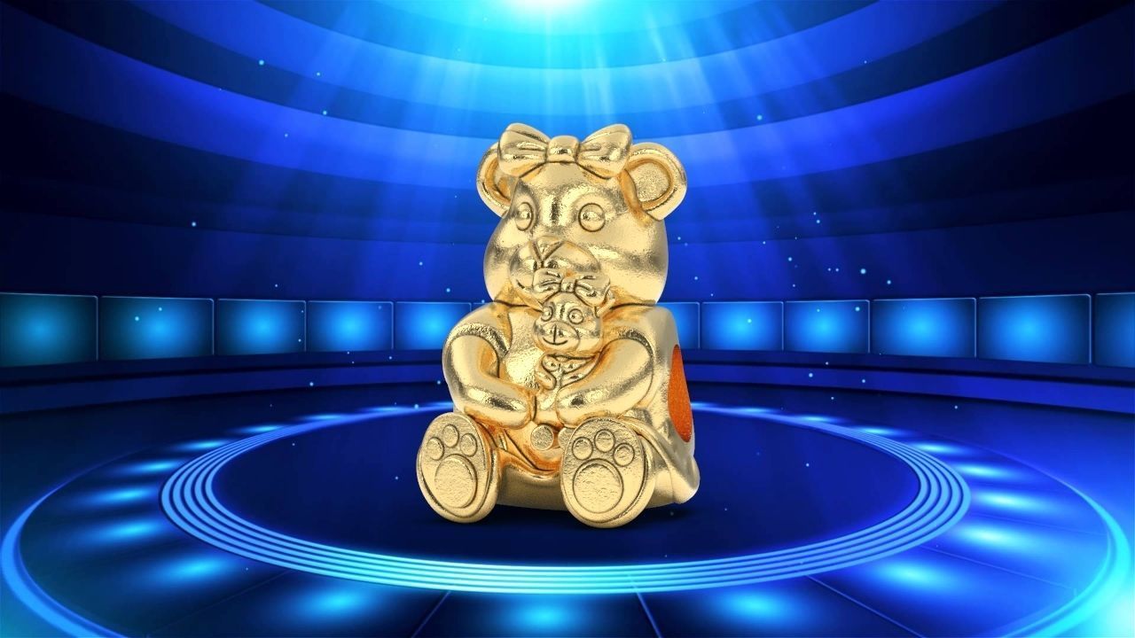 Teddy Bear baby charm pendant 3D print model_3