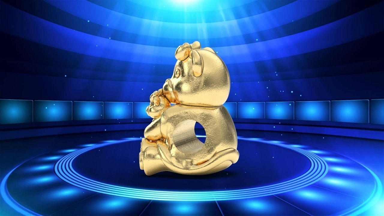 Teddy Bear baby charm pendant 3D print model_7