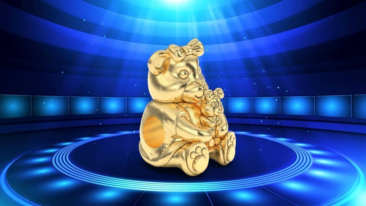 Teddy Bear baby charm pendant 3D print model_8