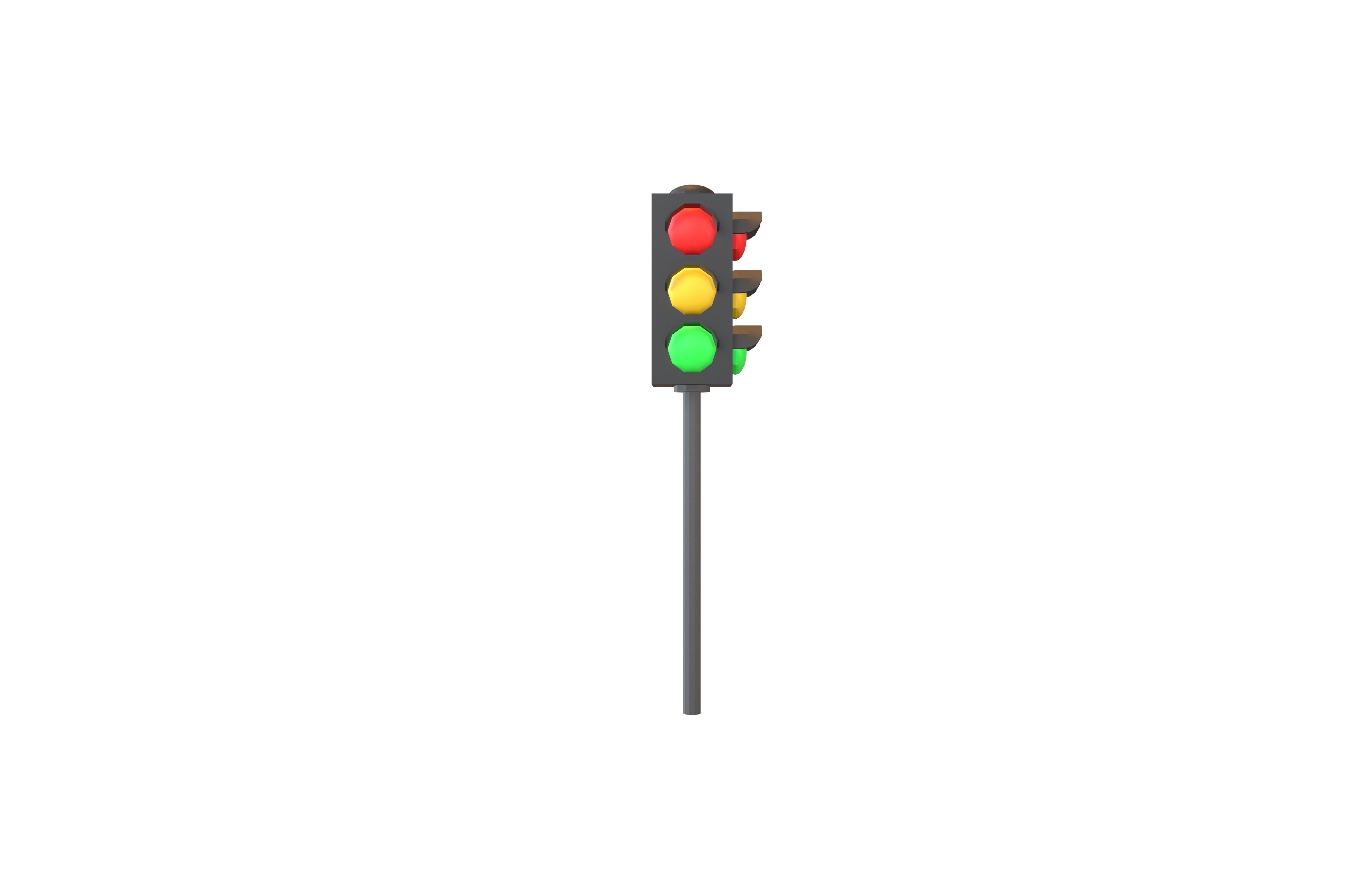 Traffic Light v2 005 Low-poly 3D model_1